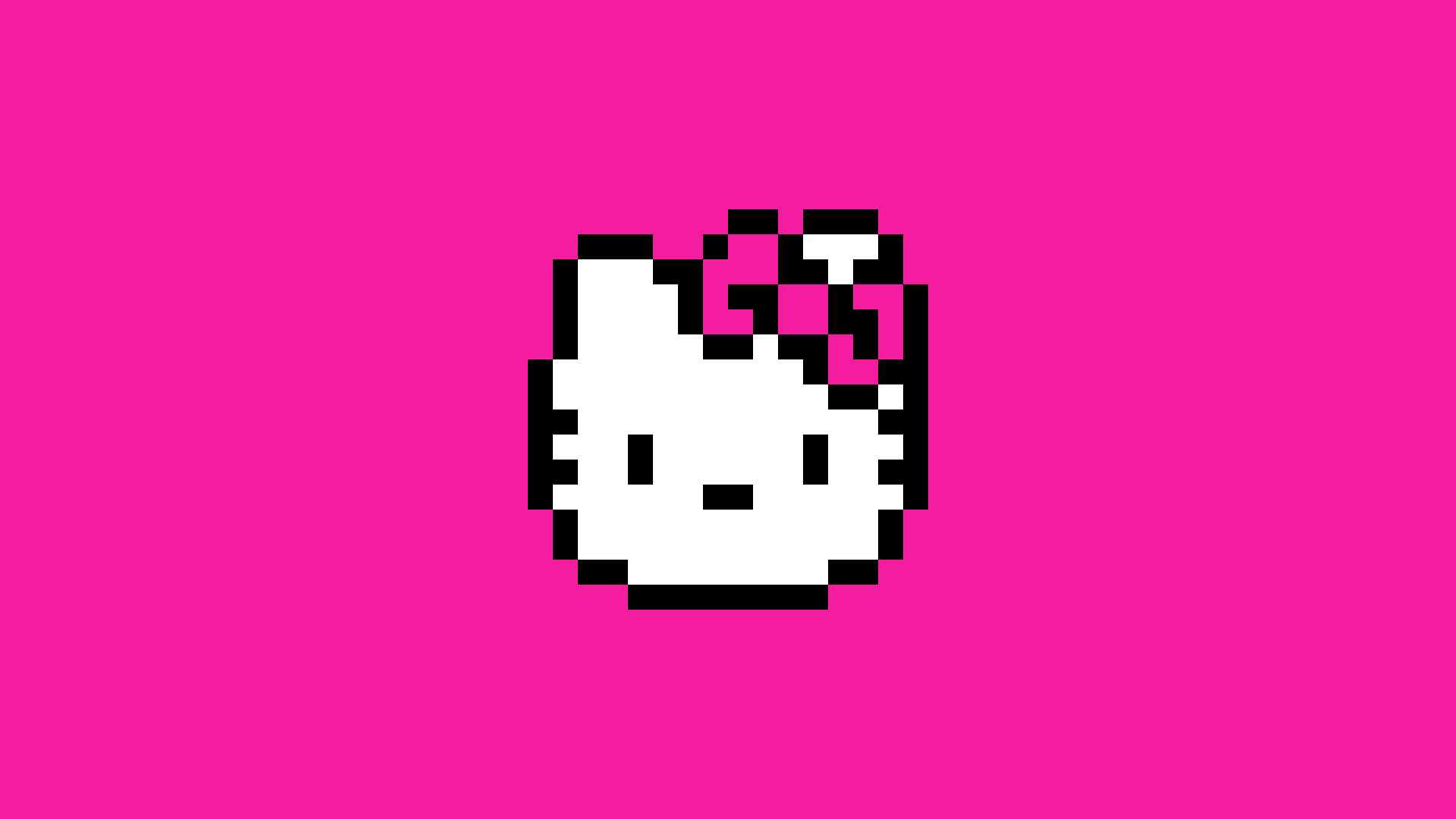 Pixel art Hello Kitty with pink background HD Wallpaper