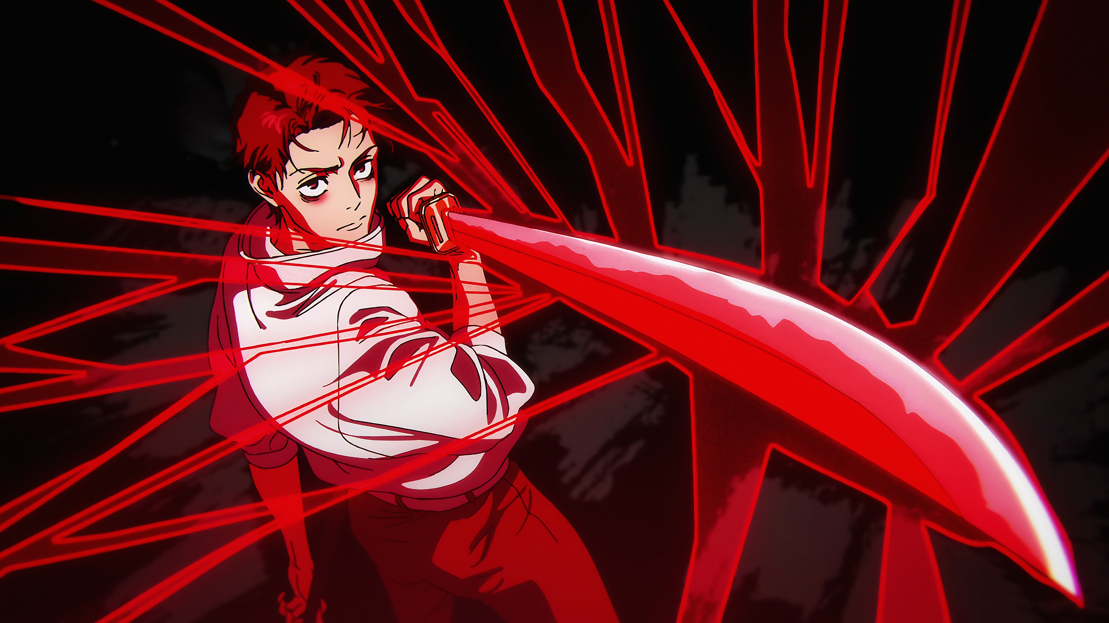 Yuta Okkotsu with a red katana in Jujutsu Kaisen 4K HD Wallpaper