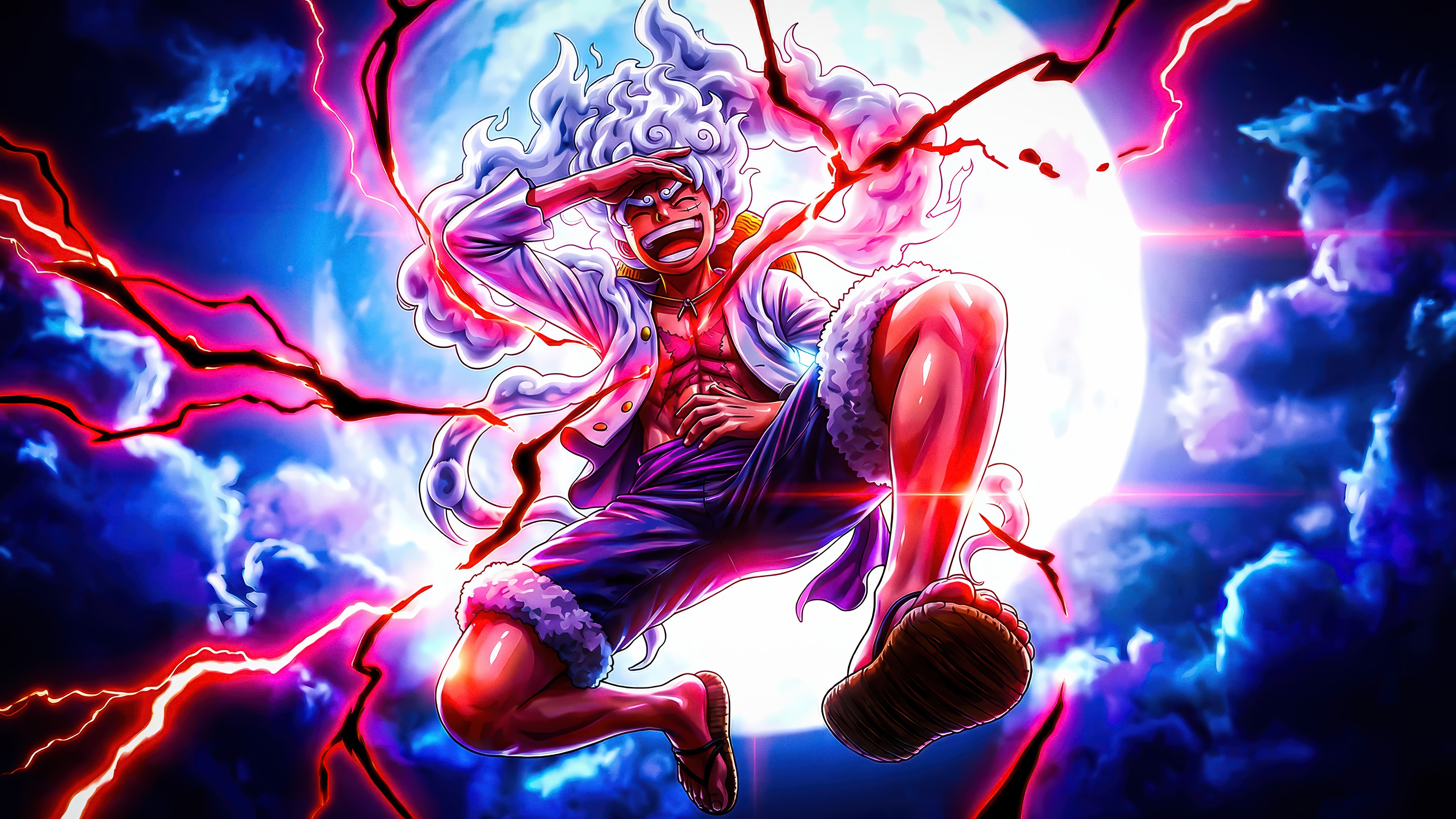 Monkey D. Luffy in Gear 5 4K HD Wallpaper