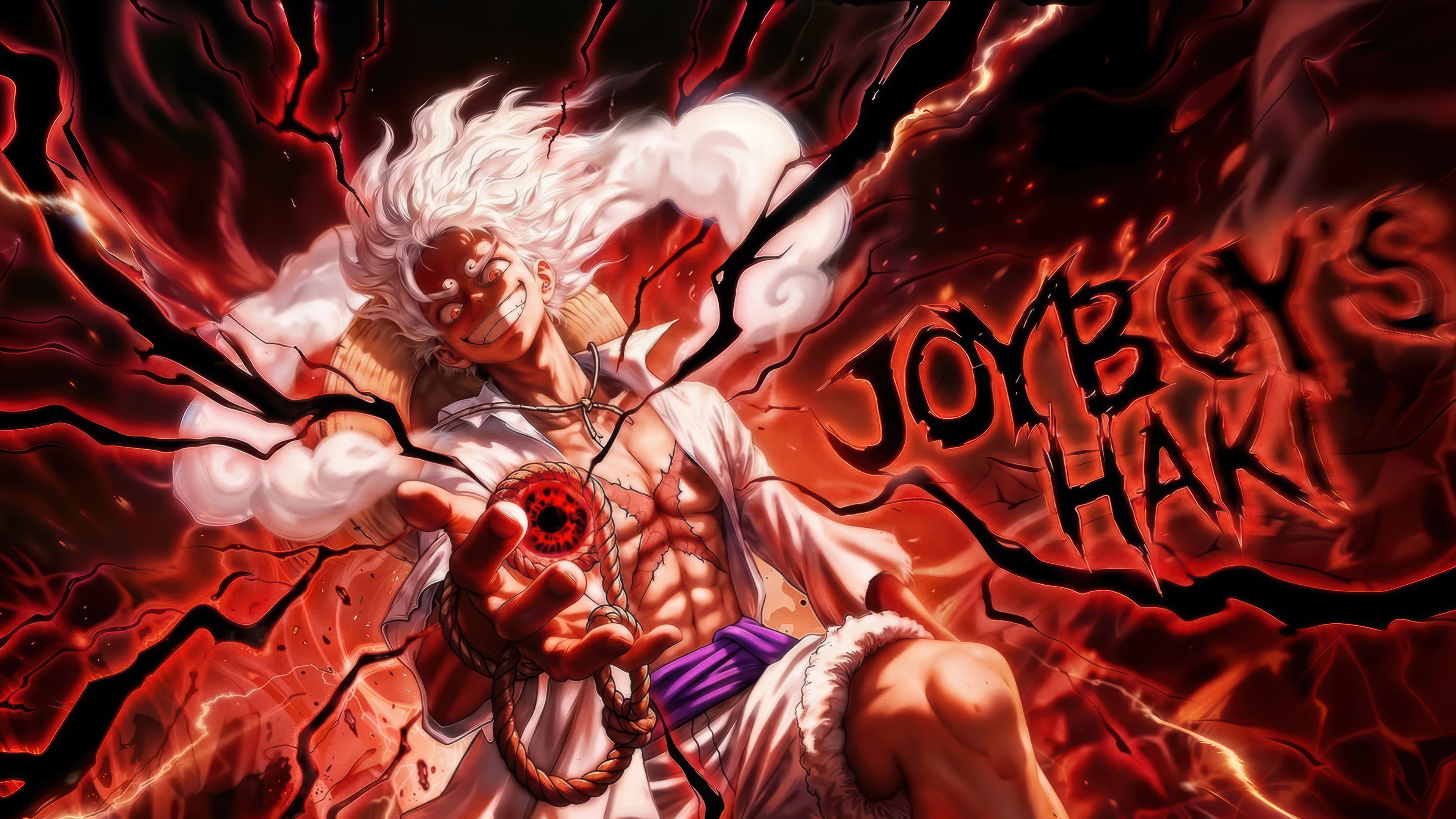 Monkey D. Luffy Gear 5 Joy Boy's Haki 4K HD Wallpaper