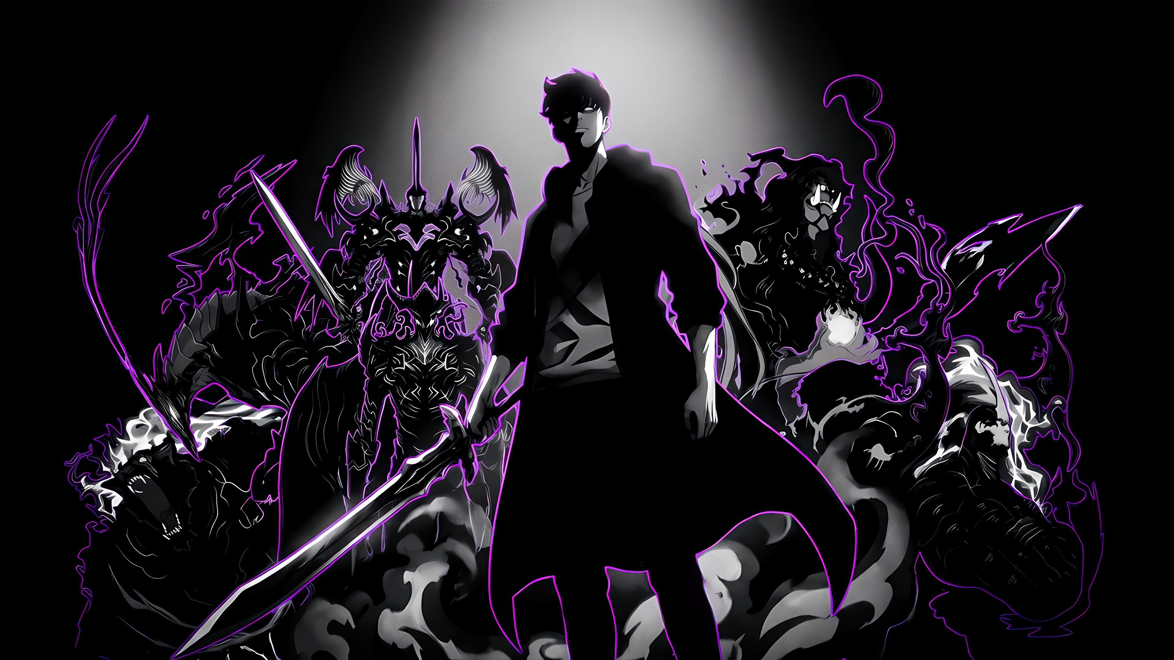 Sung Jin-woo and Shadow Army from Solo Leveling 4K HD Wallpaper
