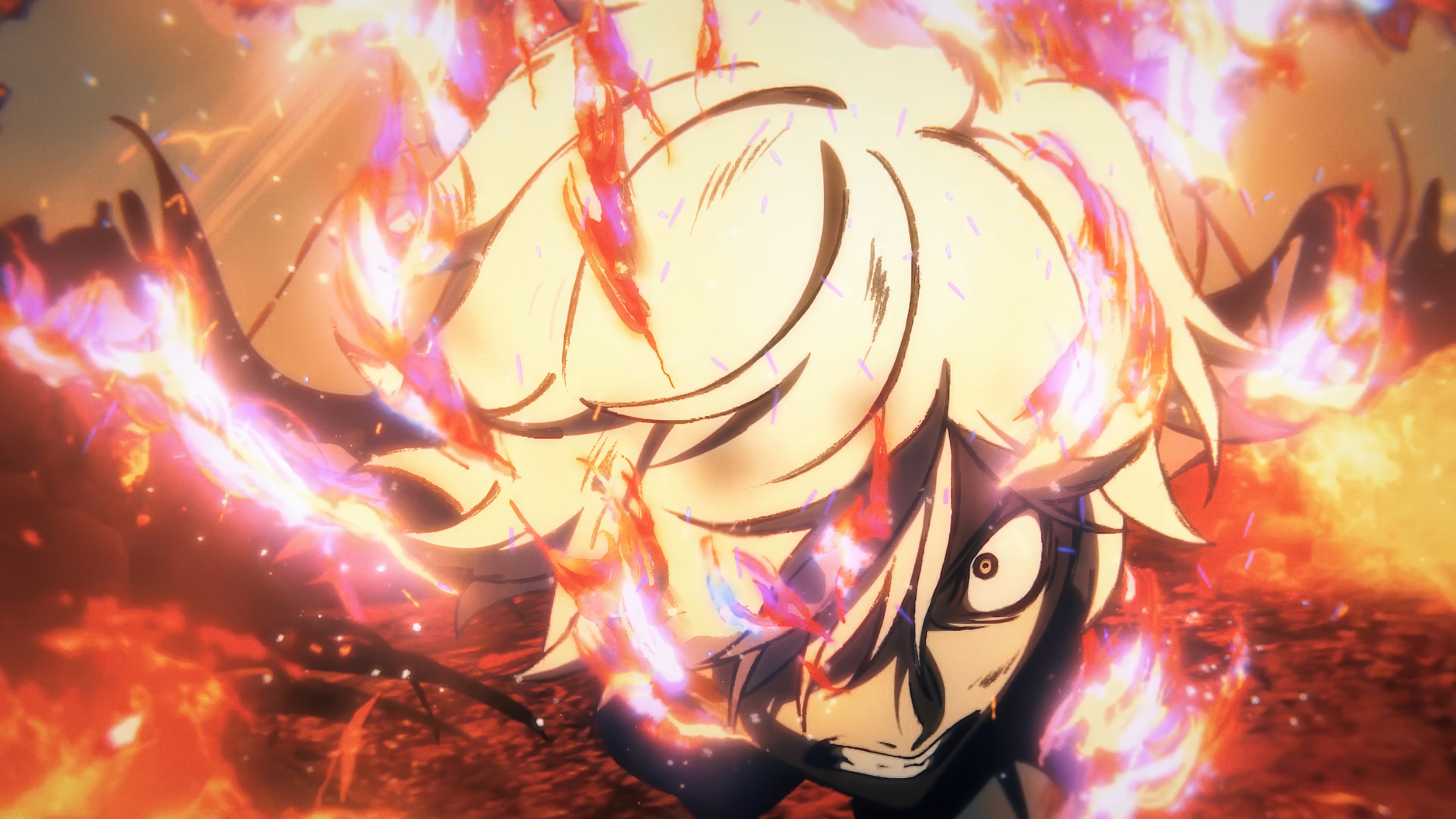 Gabimaru engulfed in flames HD Wallpaper