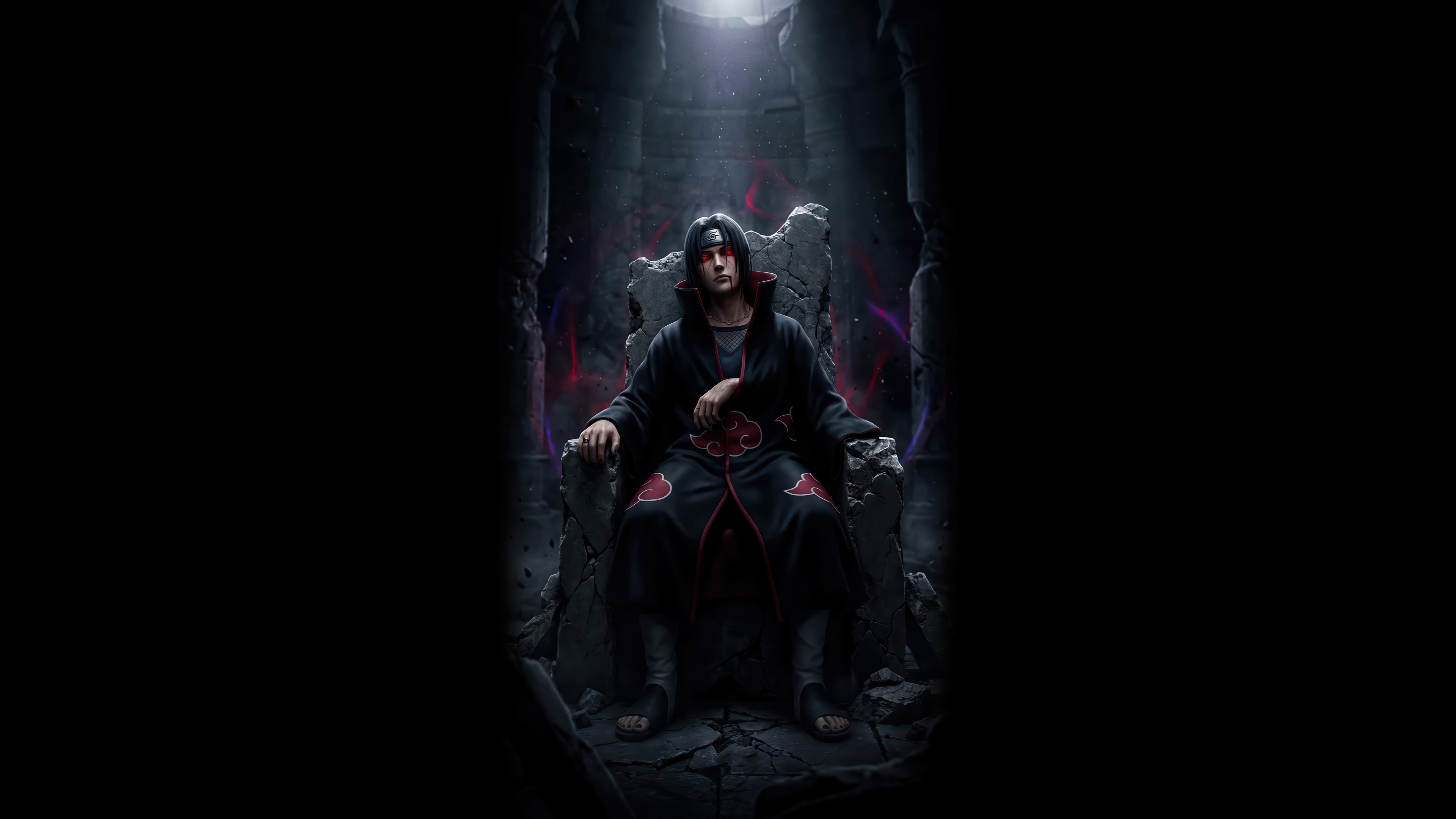 Itachi Uchiha on a Throne 4K HD Wallpaper