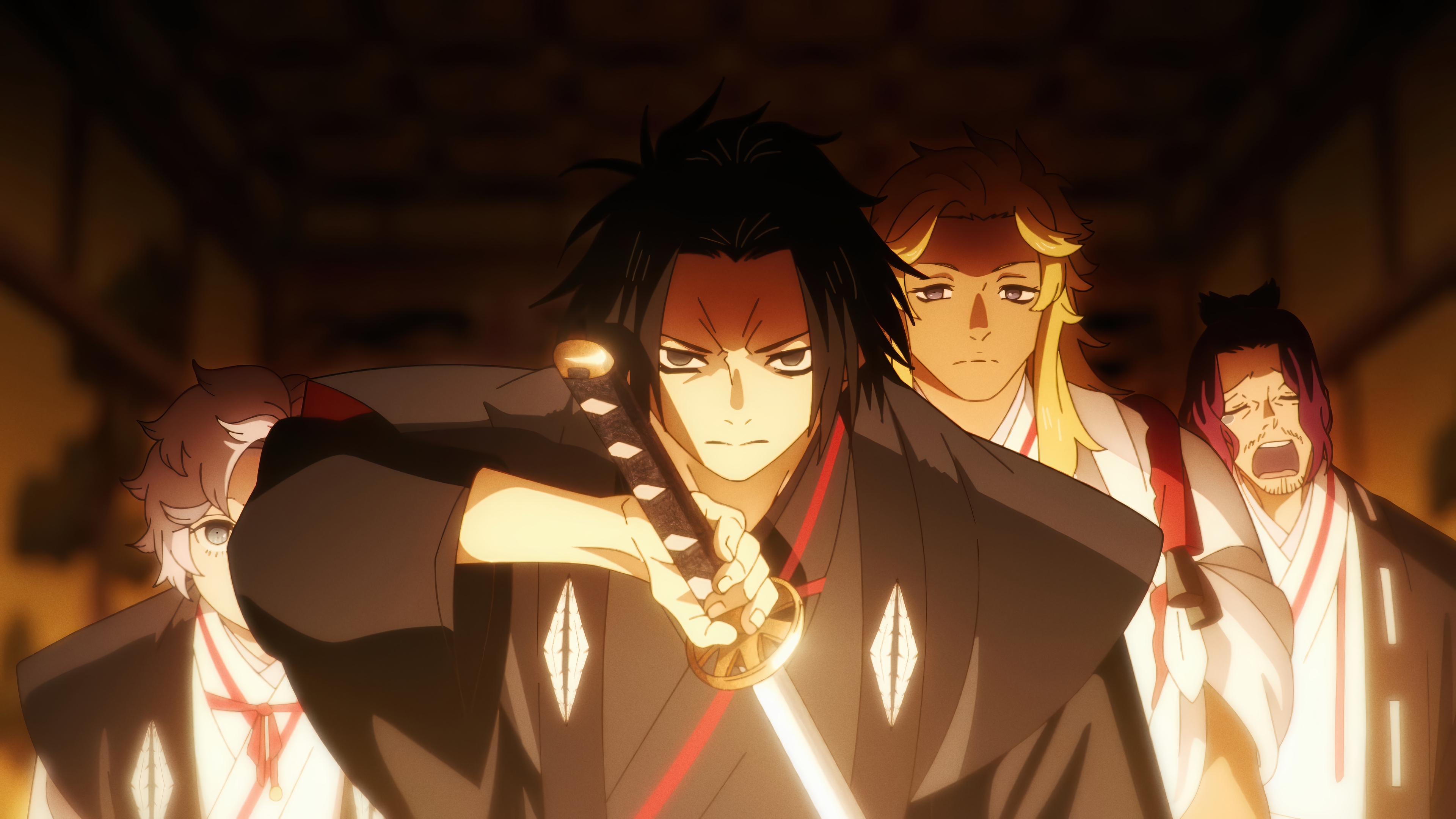 Shugen and companions with swords HD Wallpaper