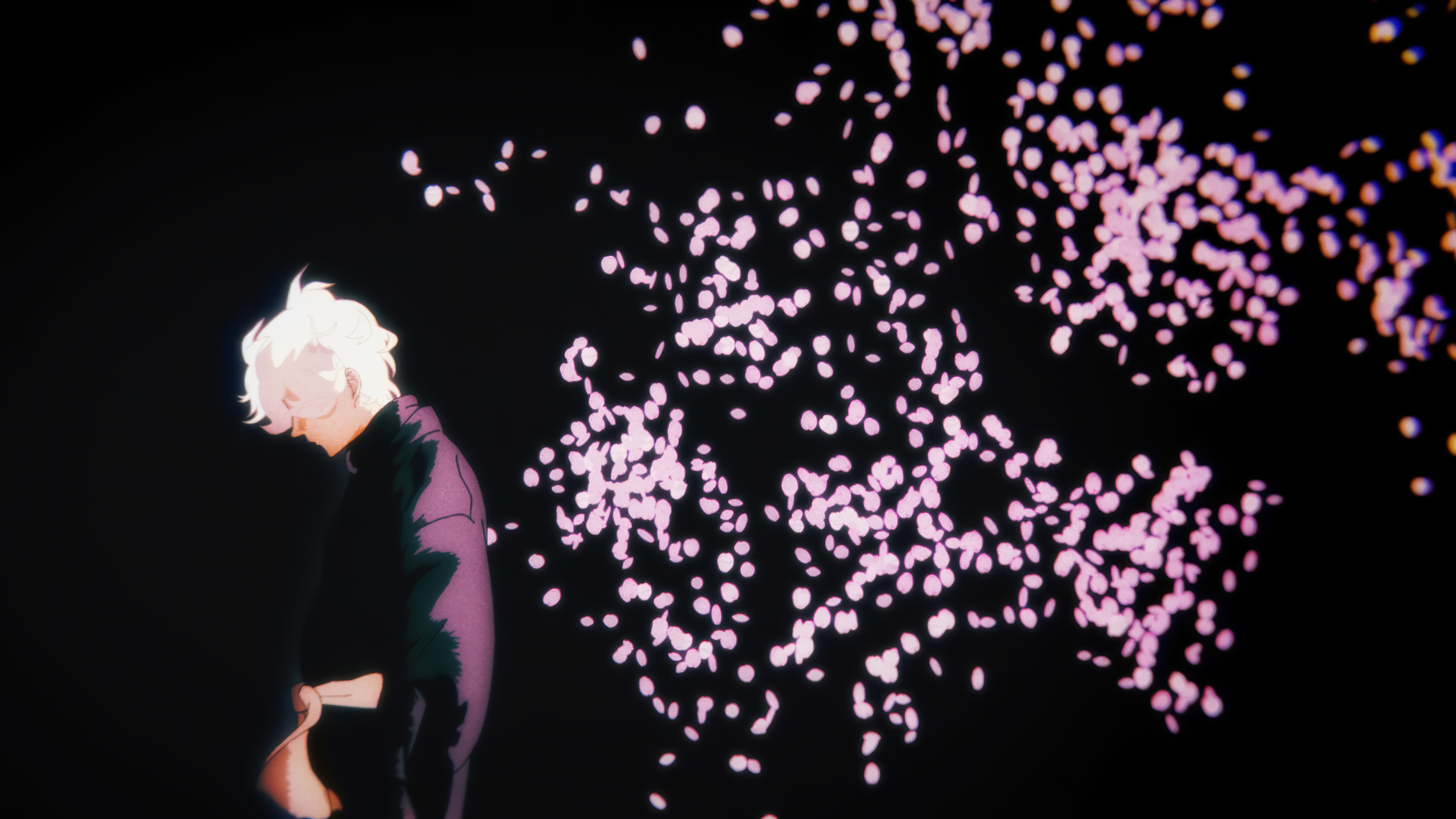 Gabimaru in 4K with falling petals HD Wallpaper