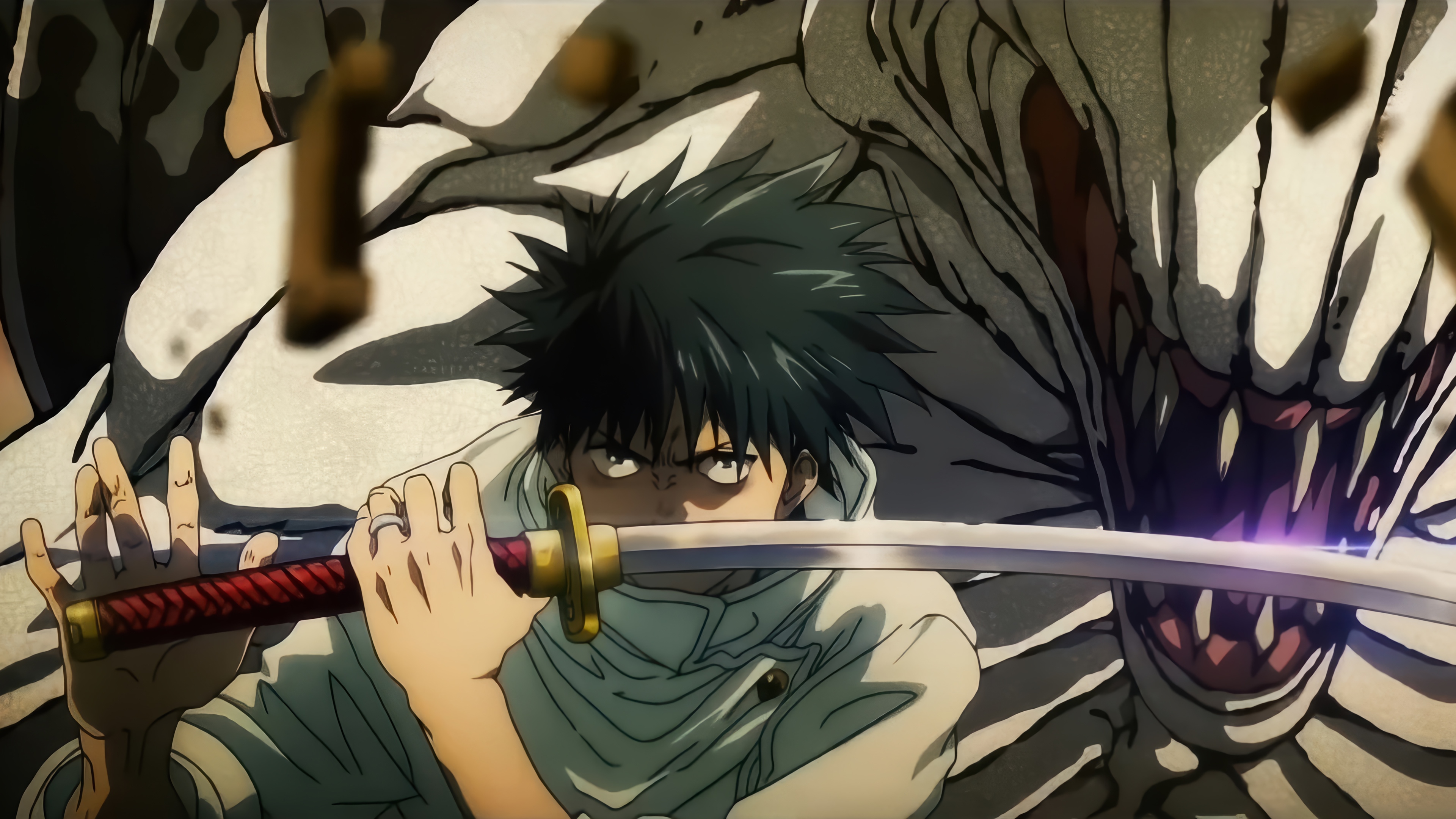 Yuji Okkotsu with Katana in Jujutsu Kaisen 4K HD Wallpaper