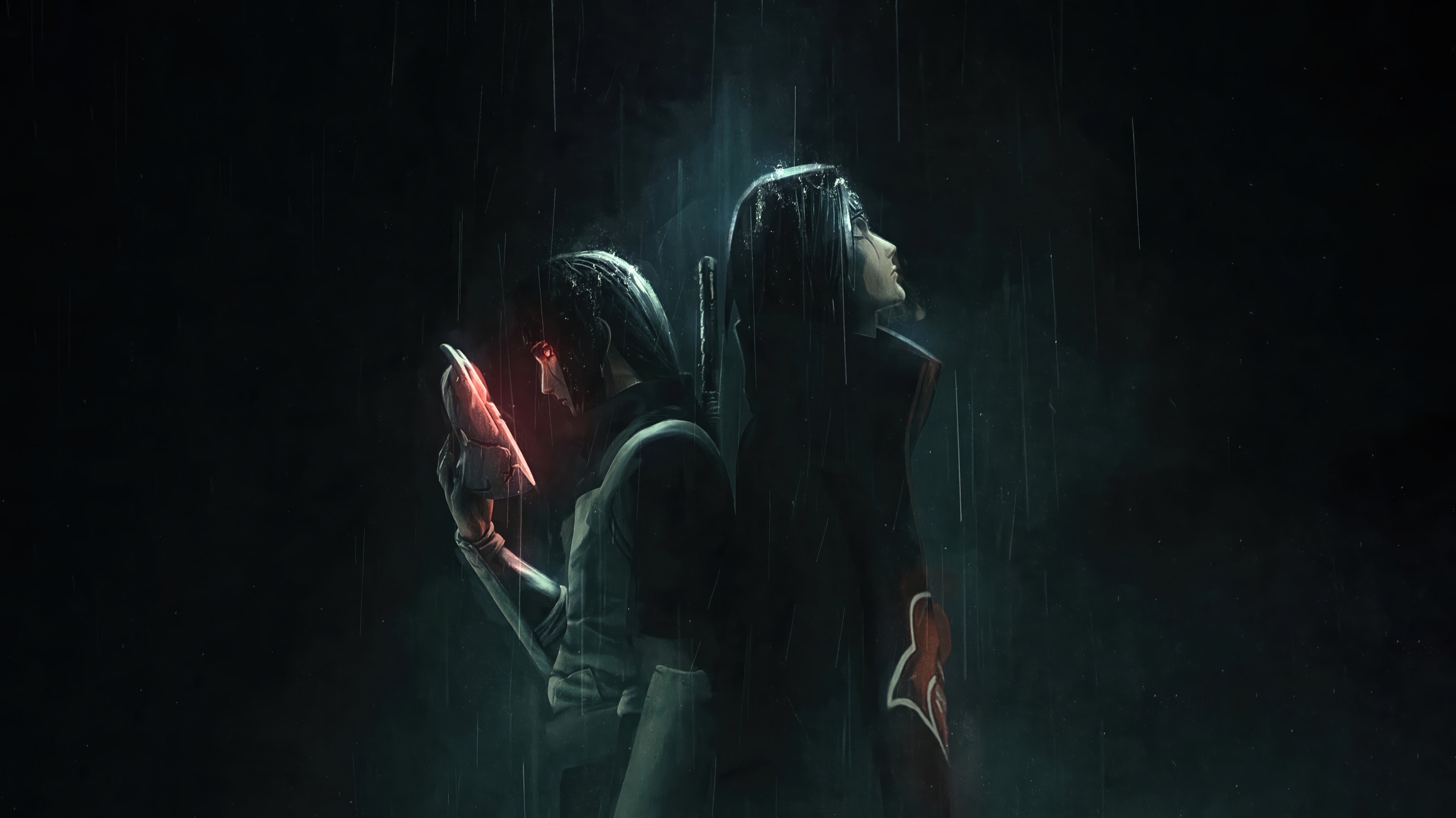 Itachi Uchiha and Kisame Hoshigaki in the rain HD Wallpaper