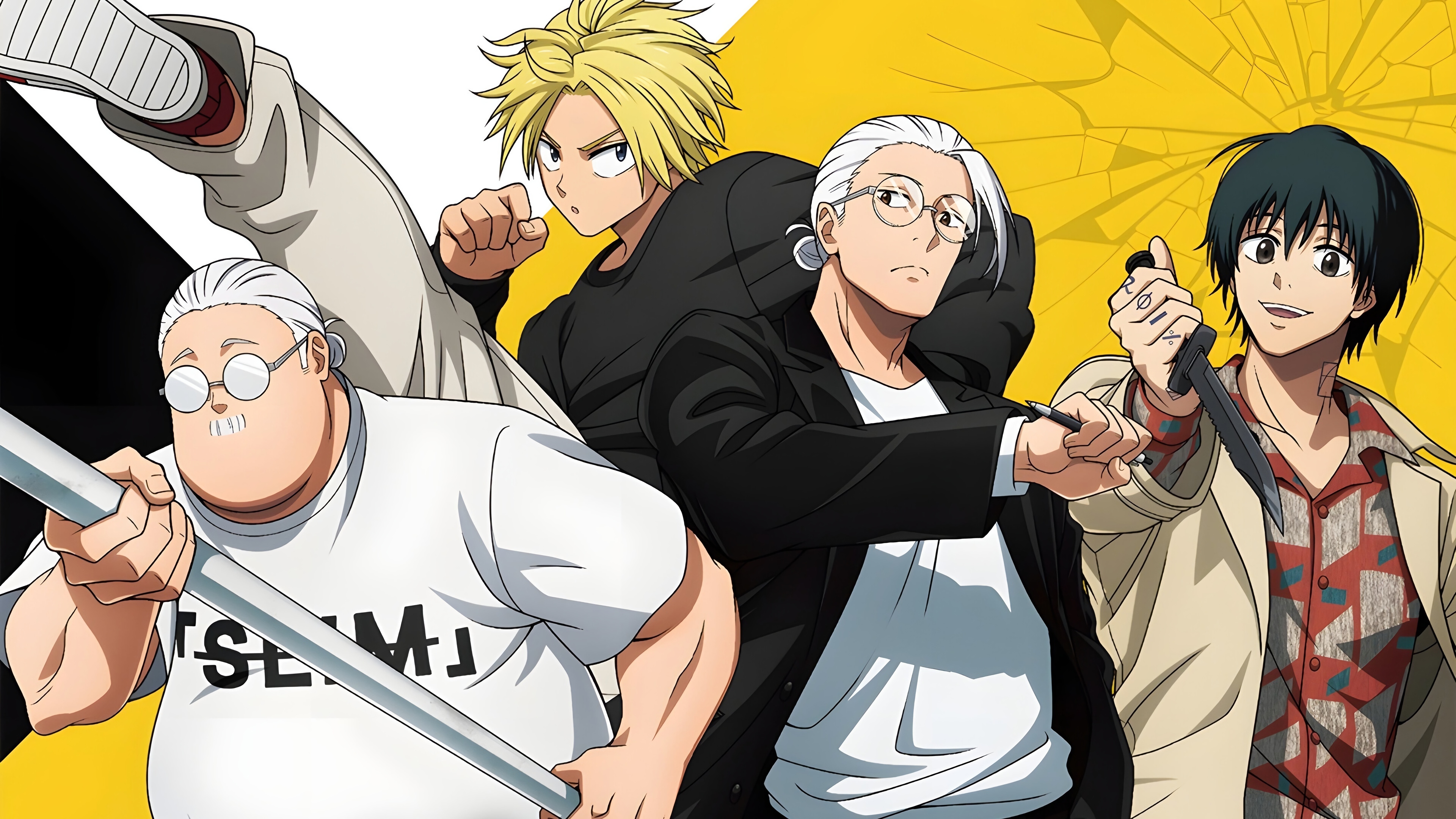 Sakamoto Days Characters Taro Sakamoto, Shin Asakura, Yoichi Nagumo HD Wallpaper
