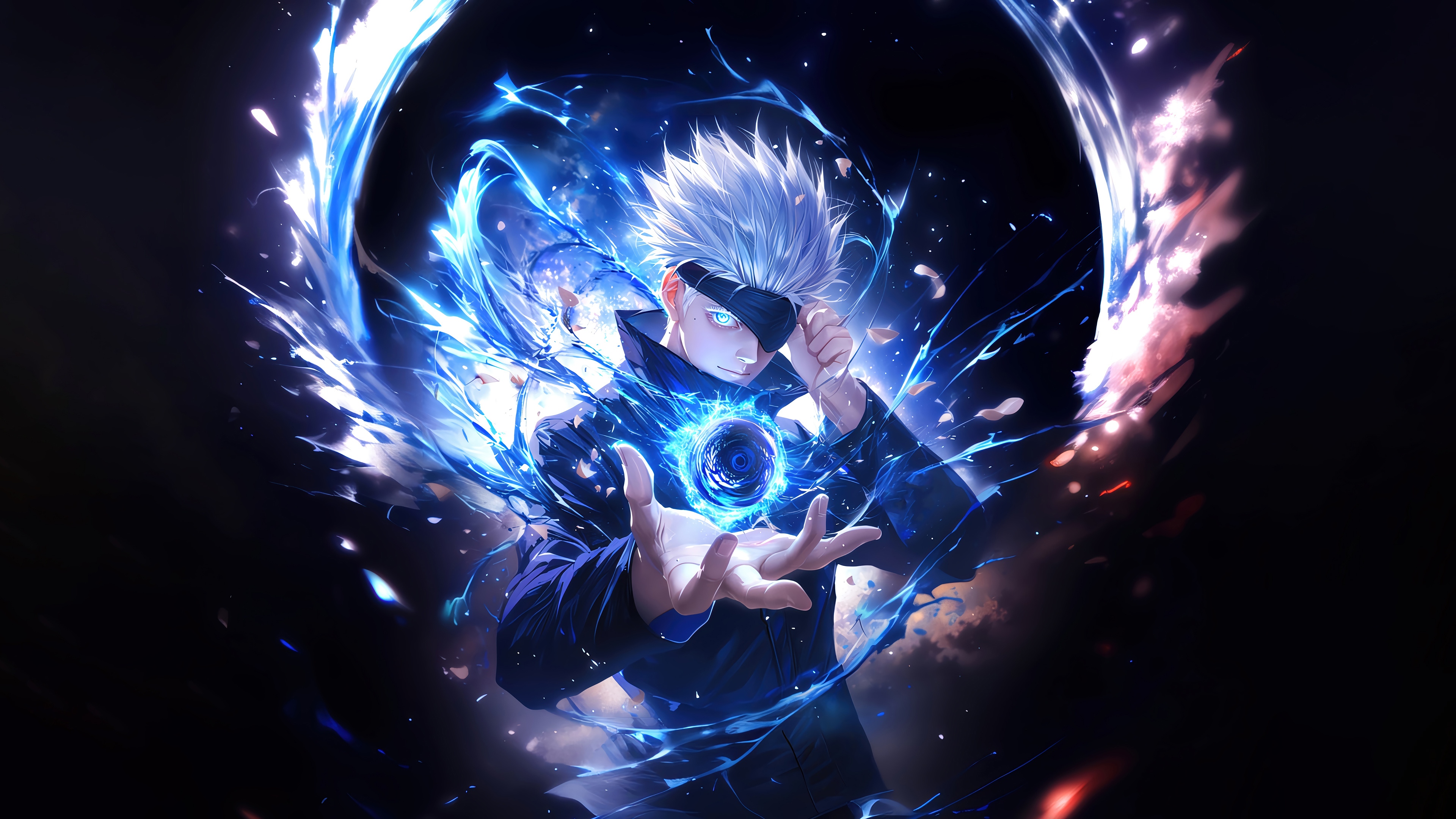 Satoru Gojo from Jujutsu Kaisen using blue energy HD Wallpaper