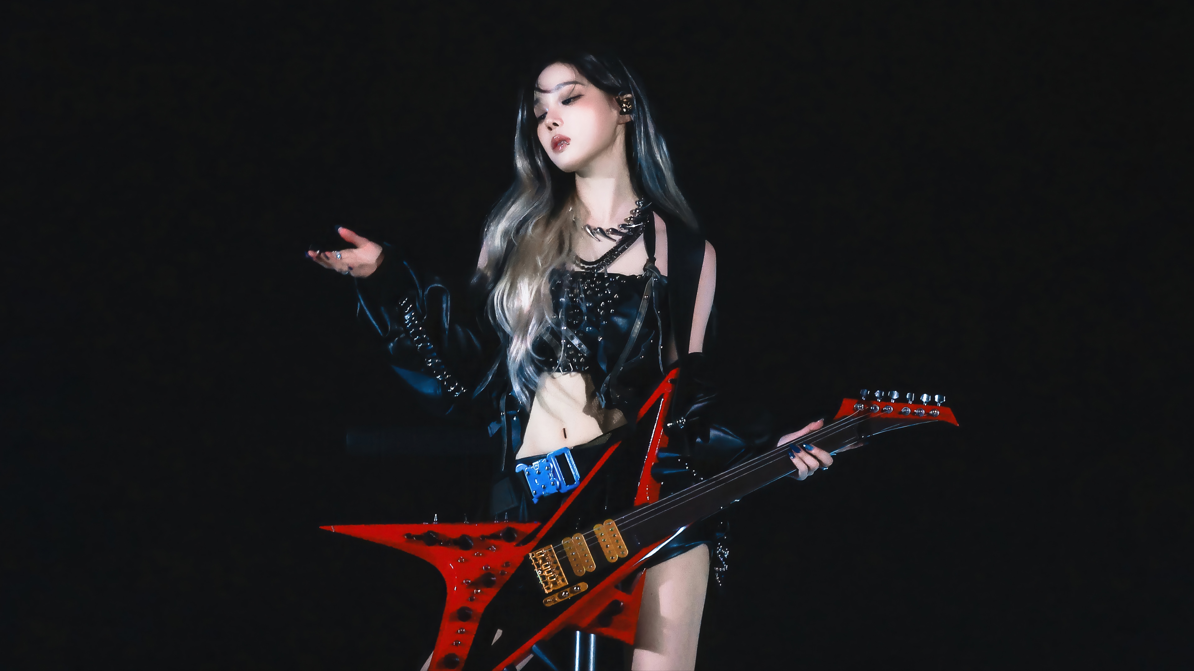 Winter from Aespa with a guitar HD Wallpaper
