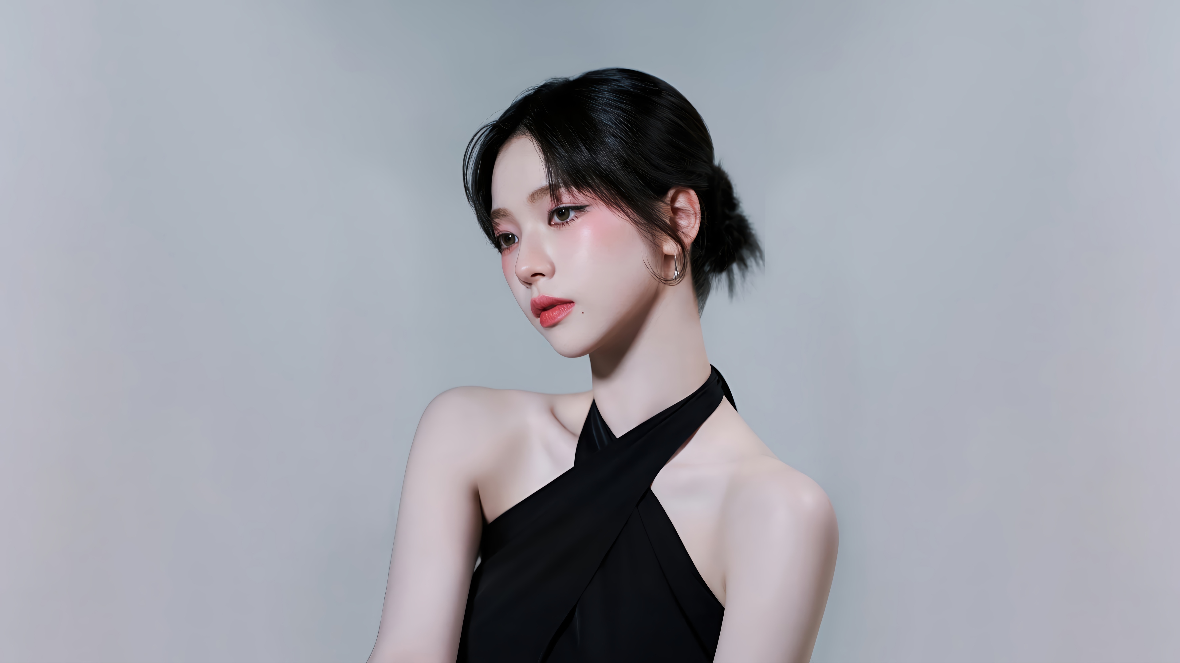Karina from Aespa in black halter top 4K HD Wallpaper
