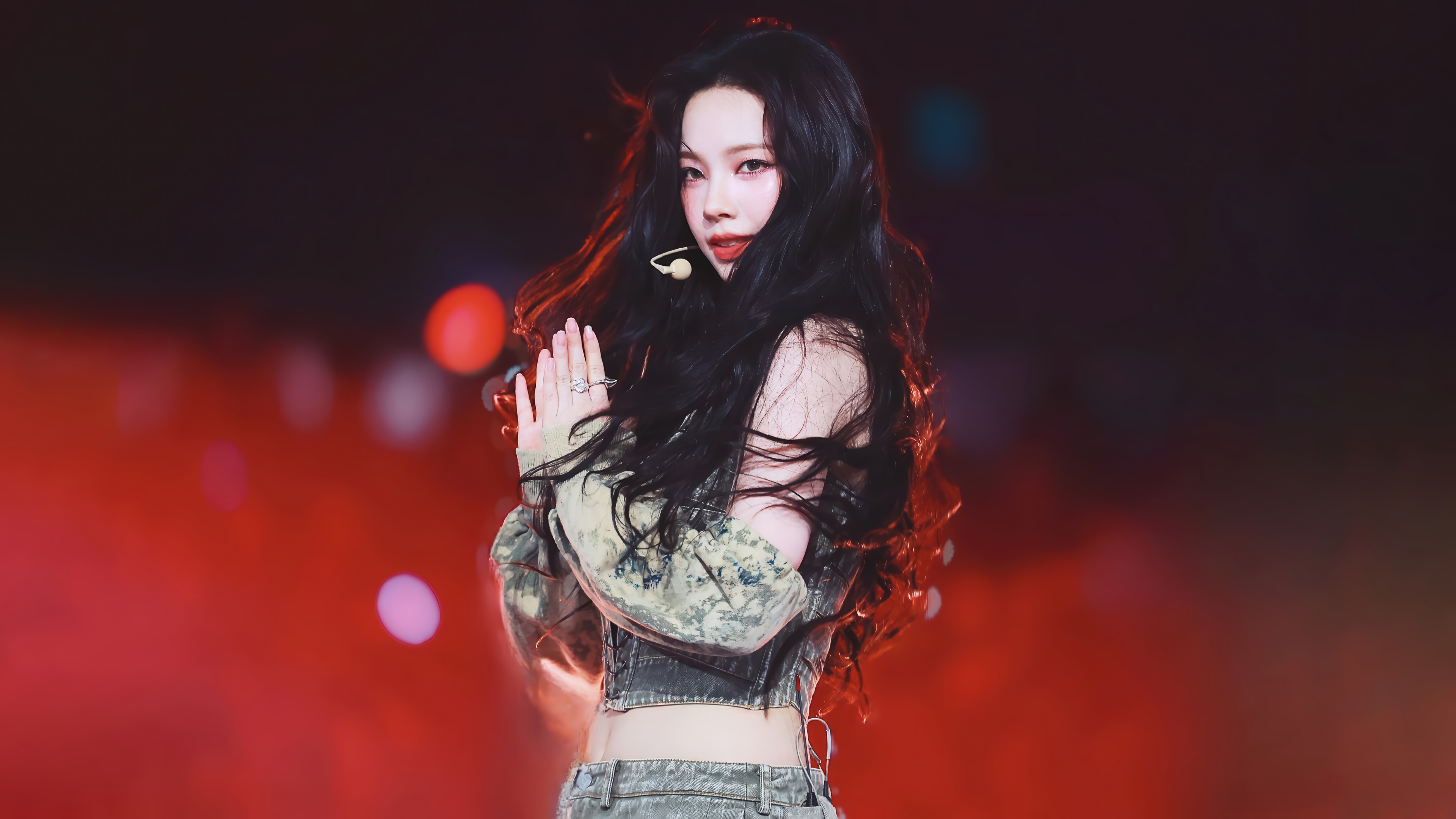 Karina of Aespa performing on stage in 4K HD Wallpaper