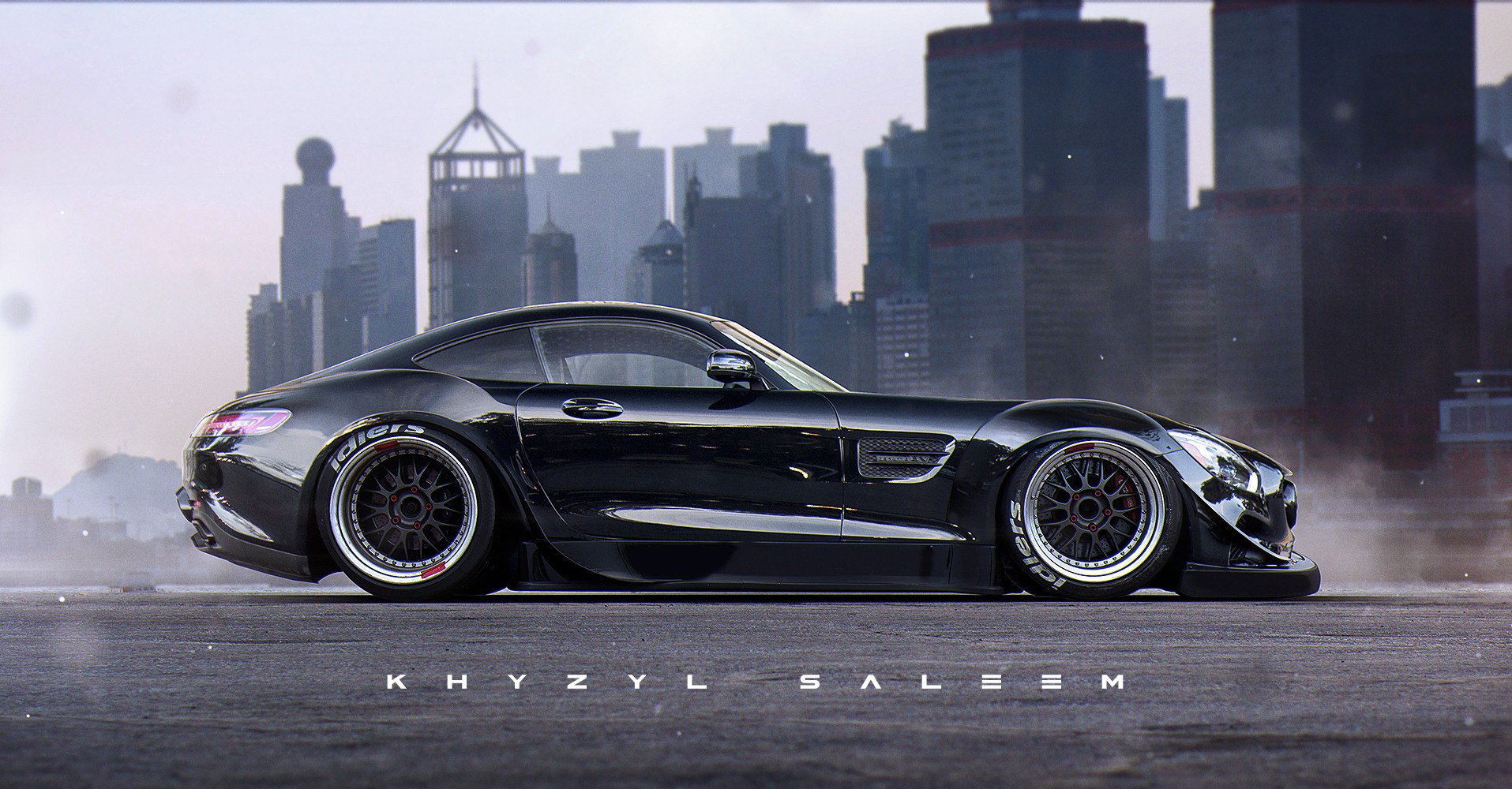 Black Mercedes-AMG GT tuned by Khyzyl Saleem HD Wallpaper