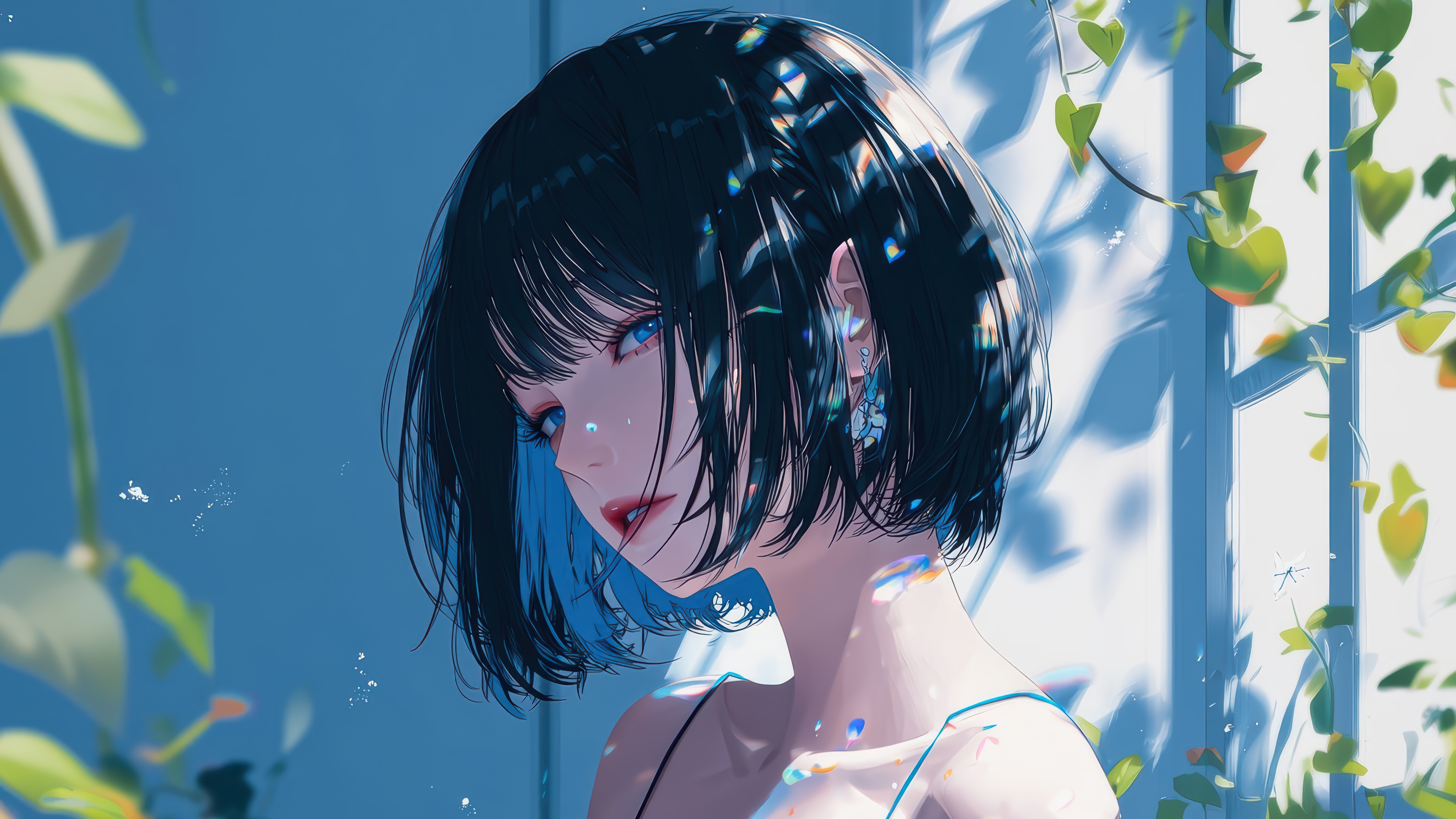 Anime Girl with Short Hair in 4K HD Wallpaper