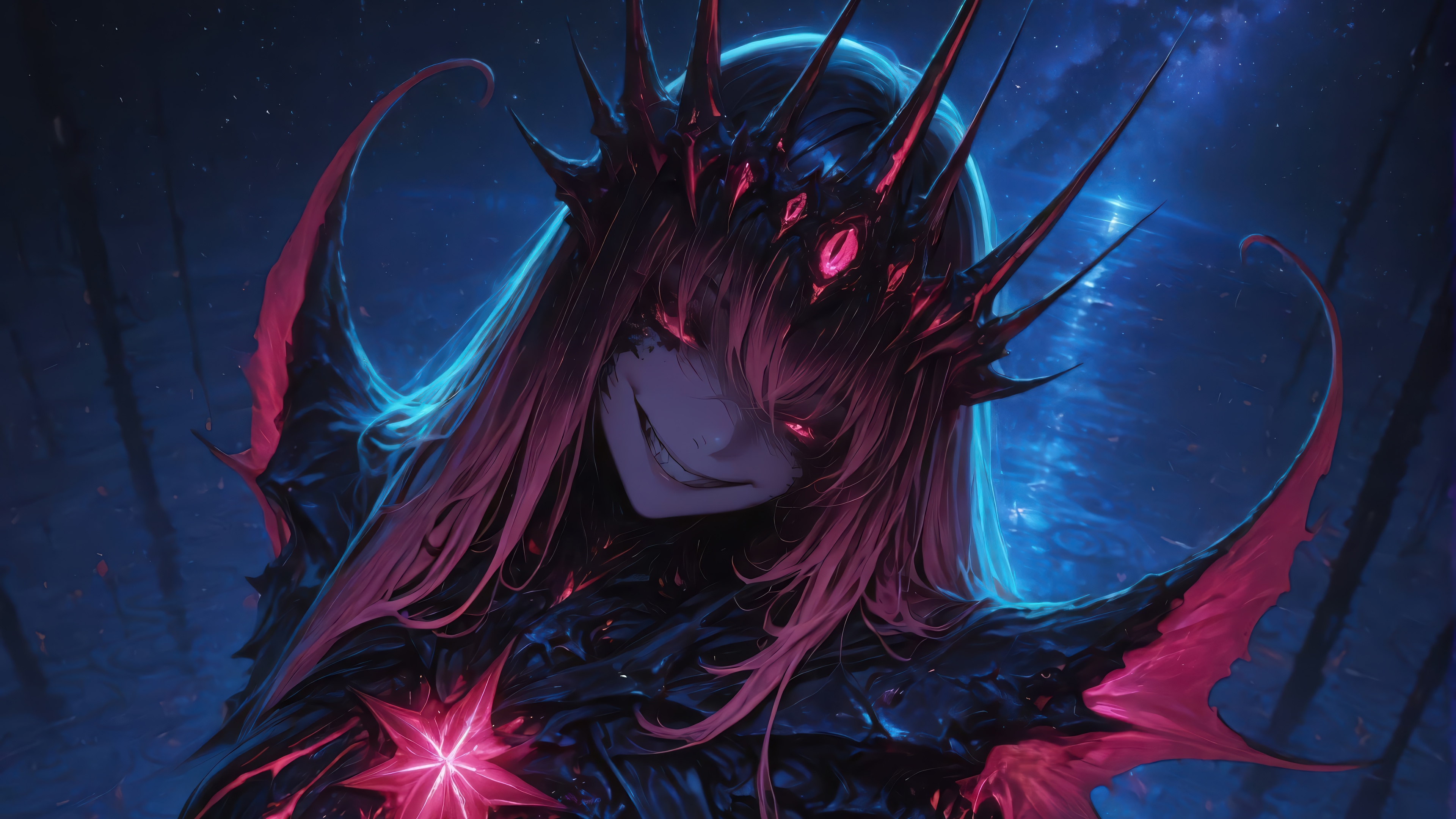 Anime Girl with Crown and Spikes 4K HD Wallpaper