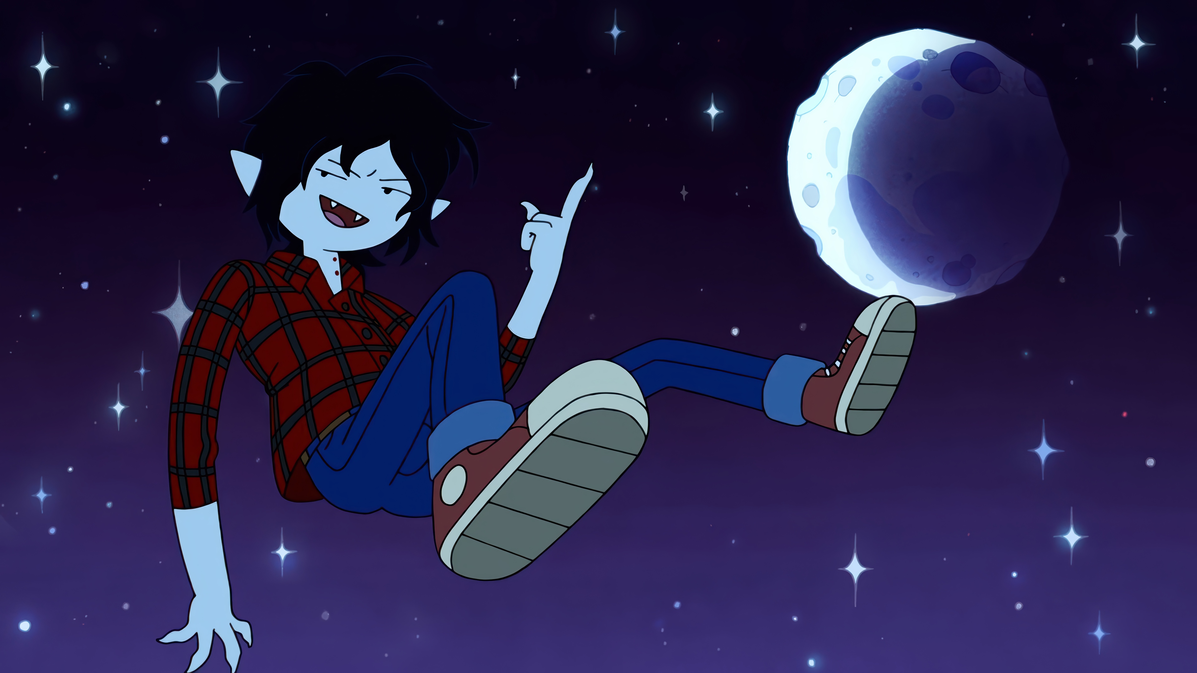 Marshall Lee in space with a moon HD Wallpaper