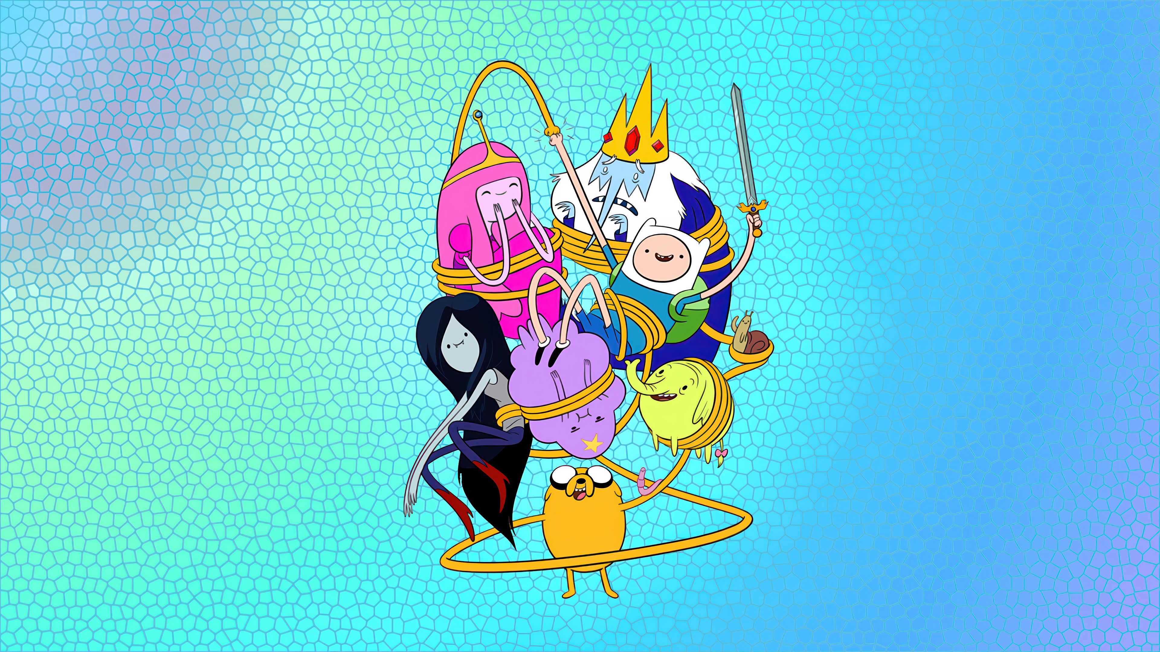Adventure Time Characters Tied Up 4K HD Wallpaper