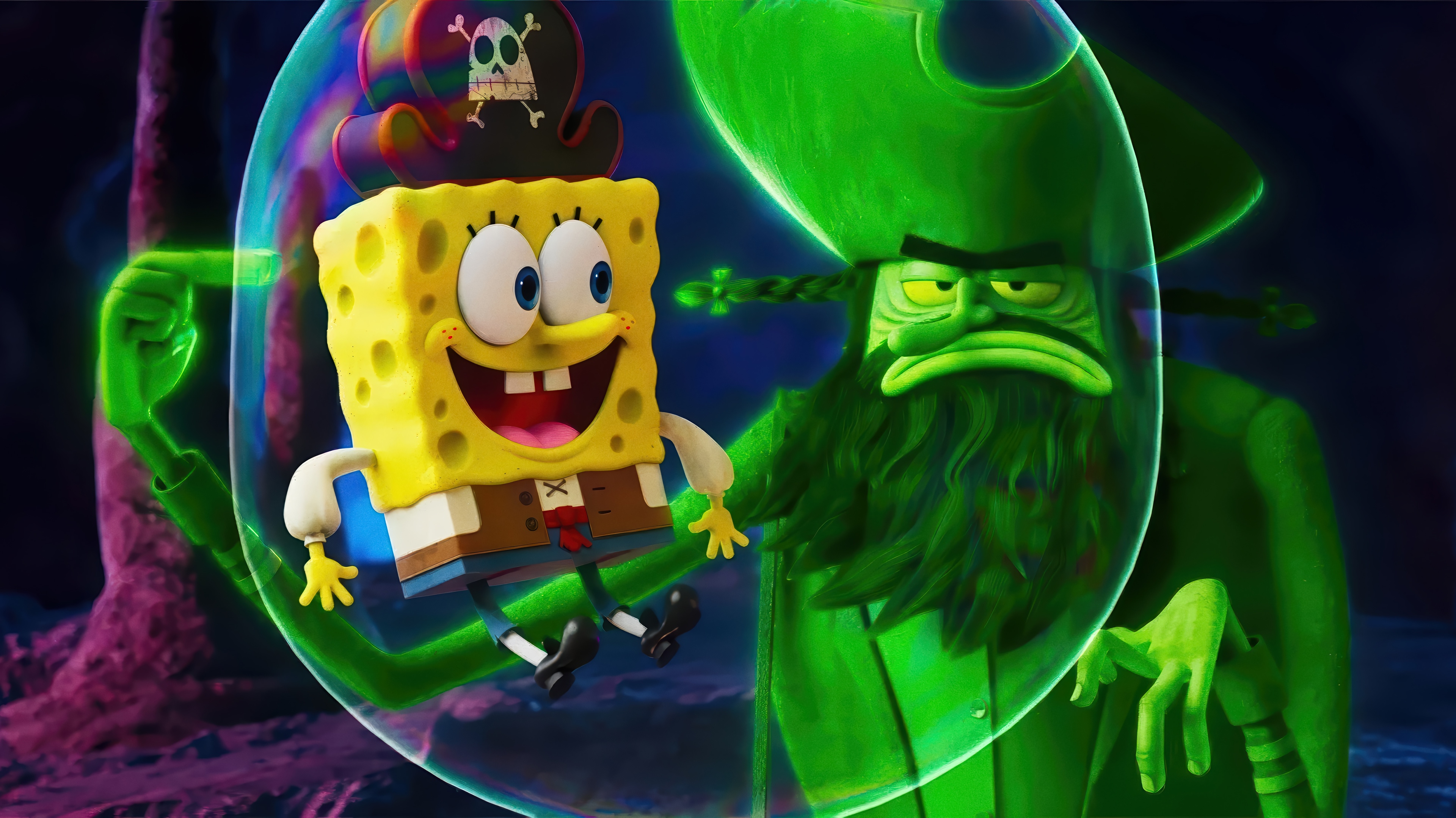 SpongeBob SquarePants and the Flying Dutchman in 4K HD Wallpaper