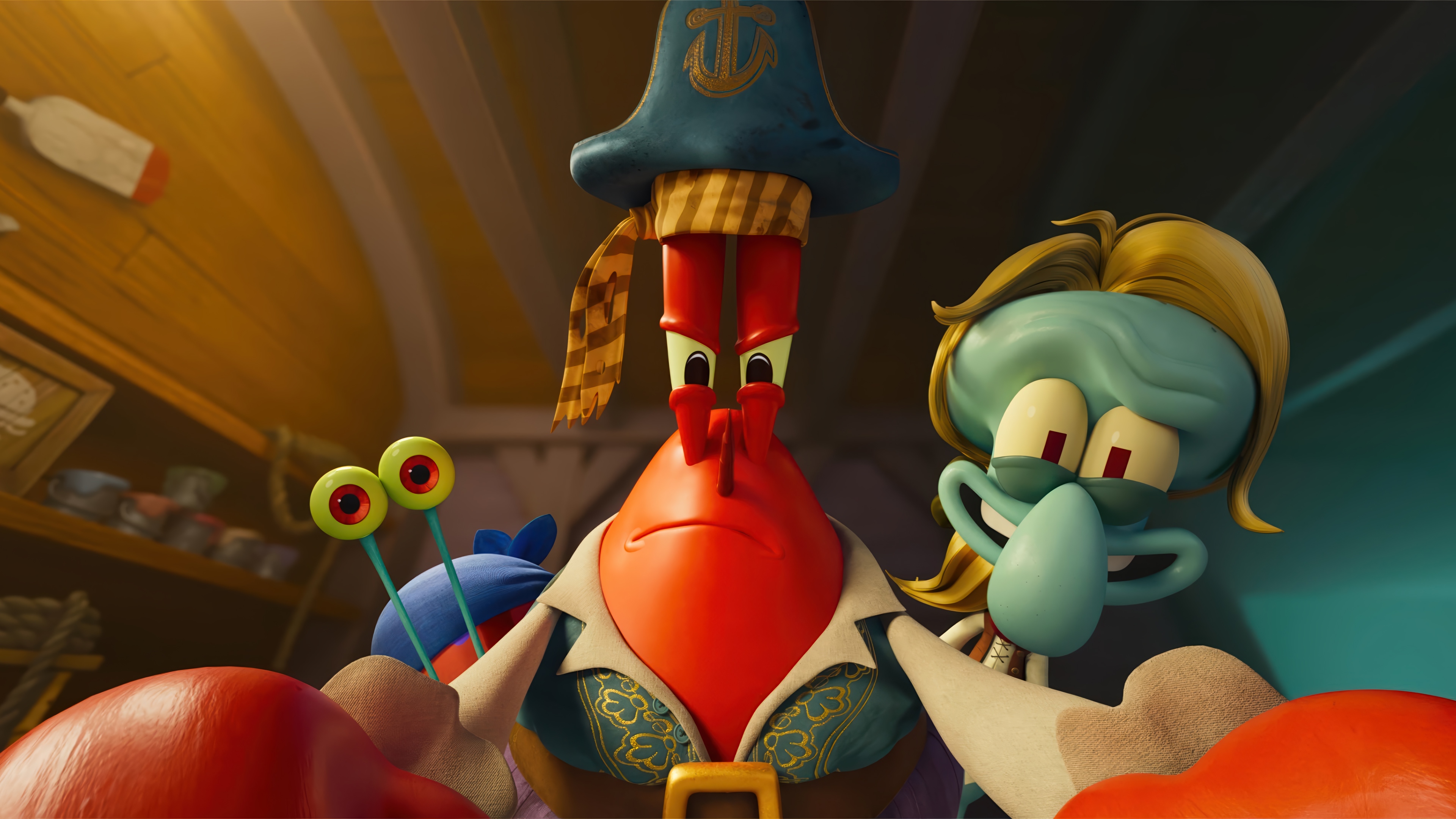 Mr. Krabs and Squidward in The SpongeBob Movie: Search for SquarePants 4K HD Wallpaper