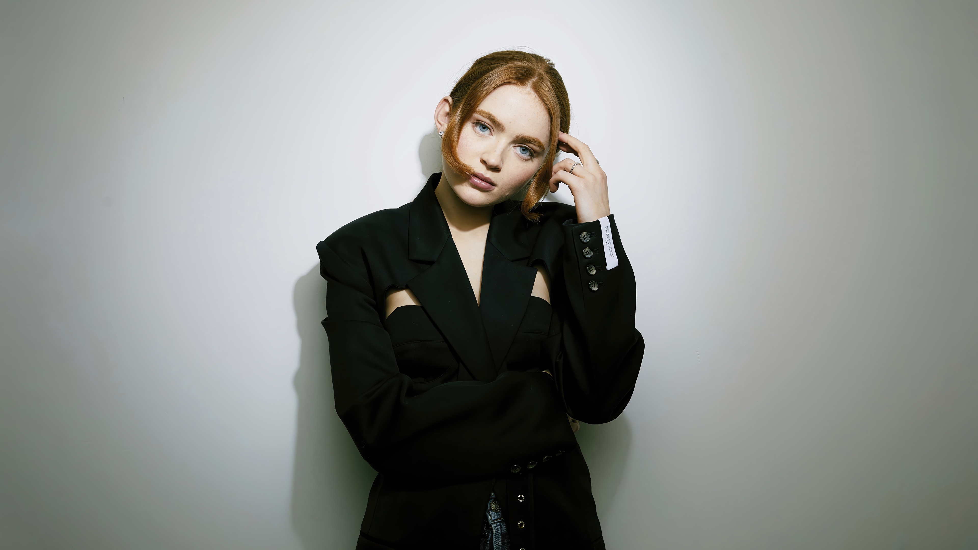Sadie Sink in a Black Blazer HD Wallpaper