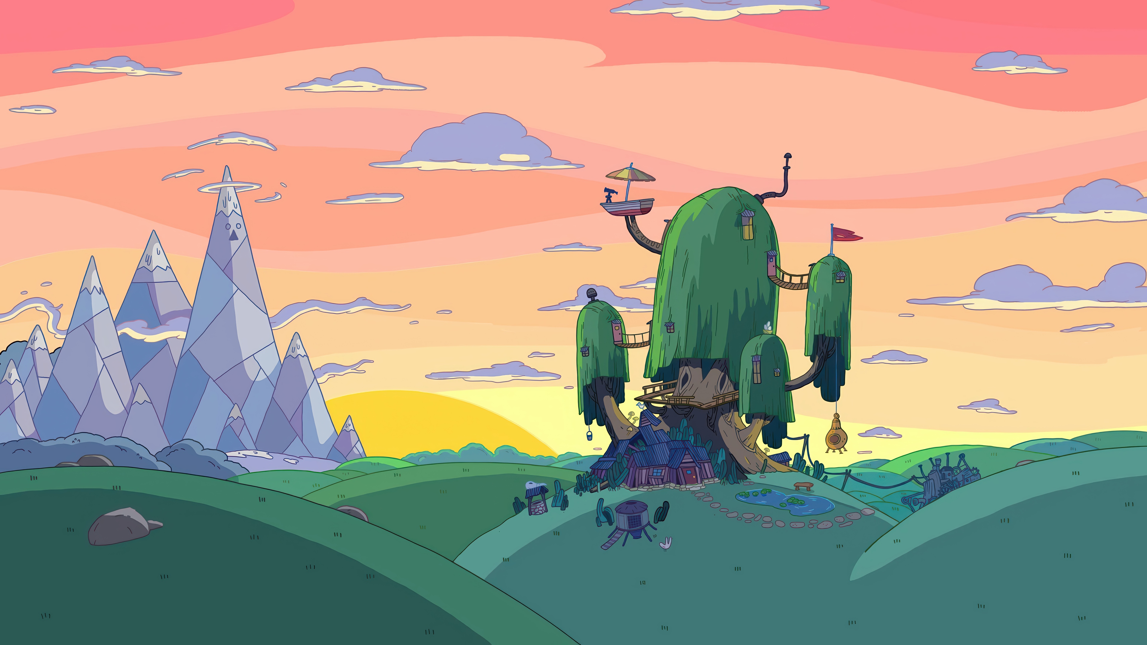 Adventure Time Tree House 4K HD Wallpaper