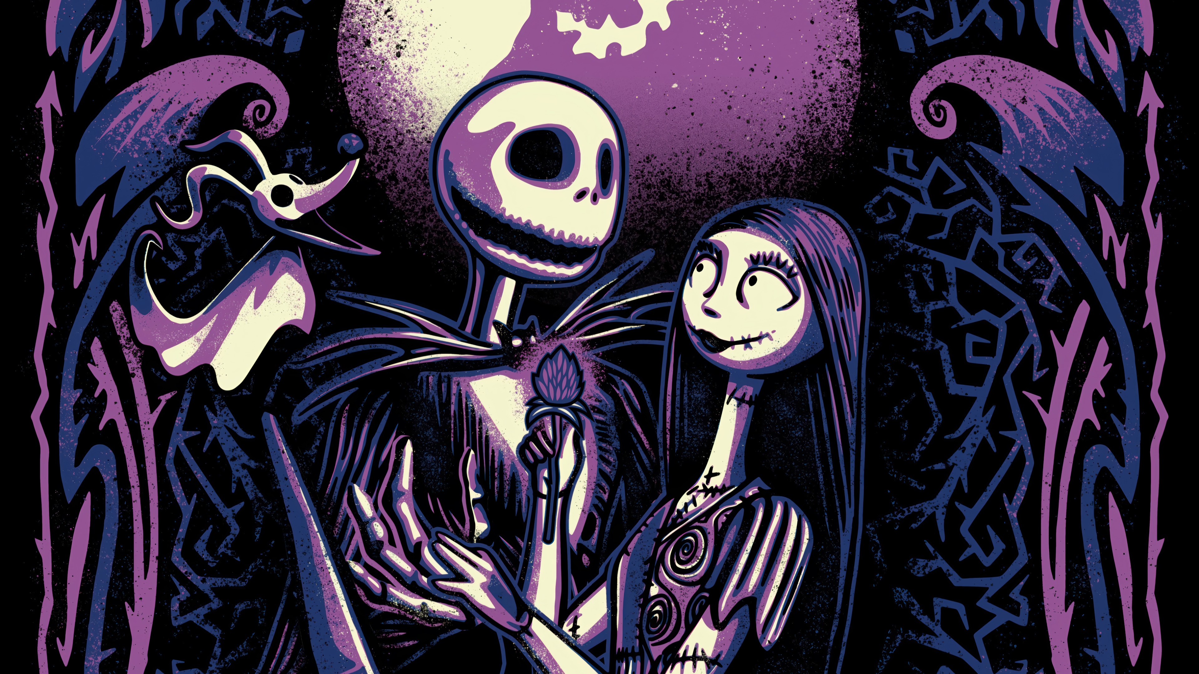 The Nightmare Before Christmas Jack and Sally 4K HD Wallpaper