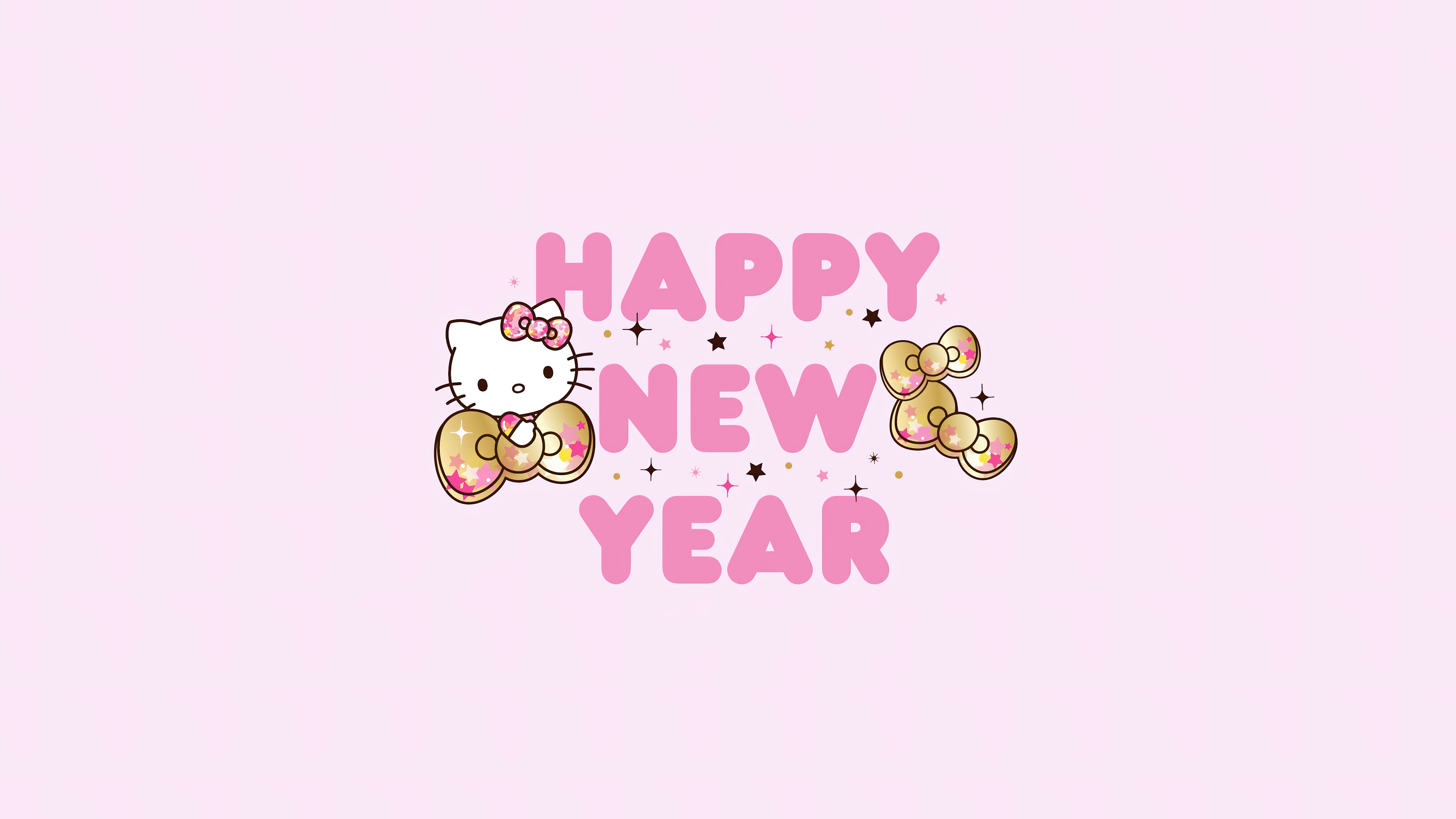 Hello Kitty Happy New Year 4K HD Wallpaper