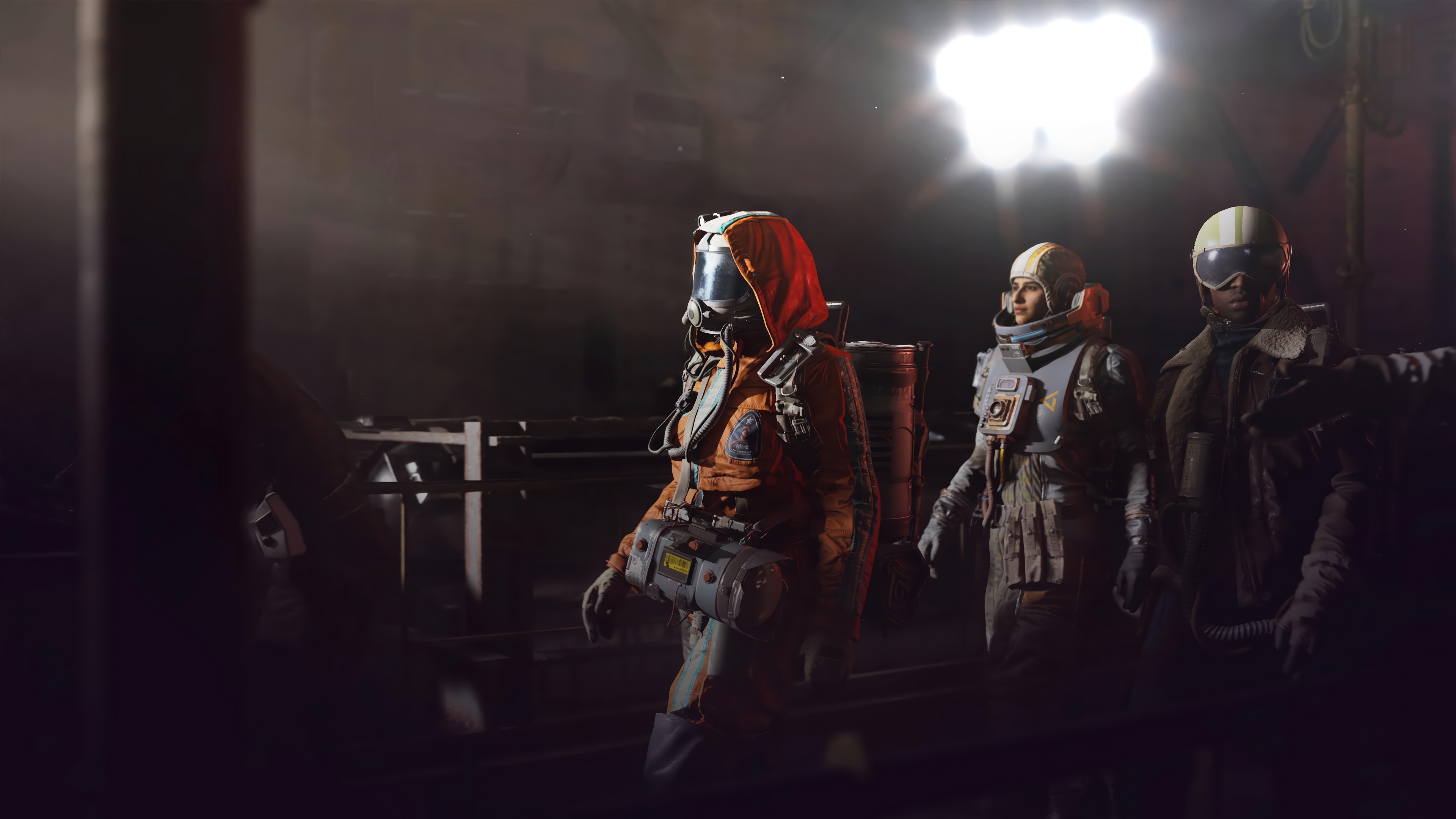 ARC Raiders characters in hazmat suits HD Wallpaper