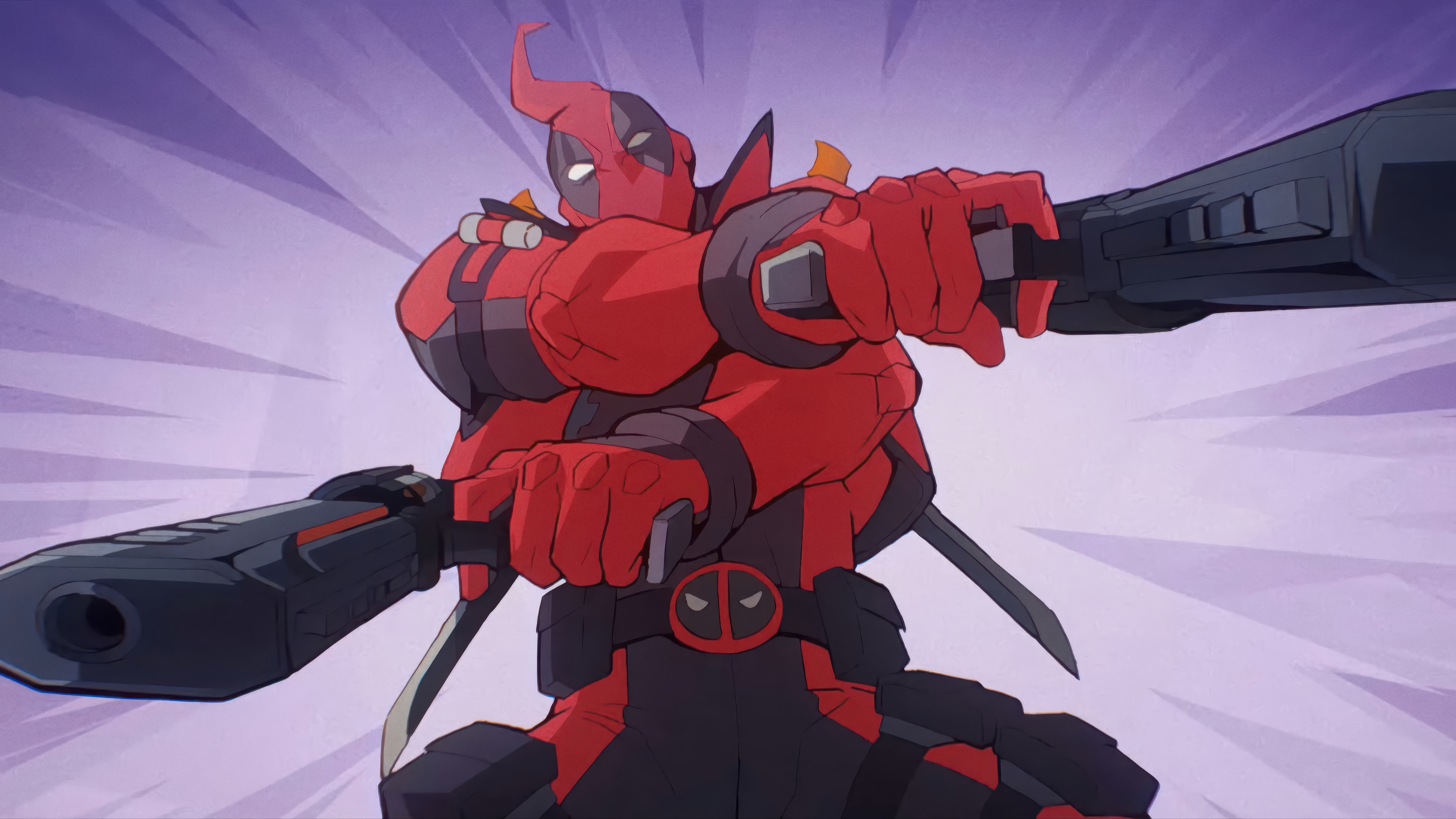 Deadpool with Guns in Marvel Rivals 4K HD Wallpaper