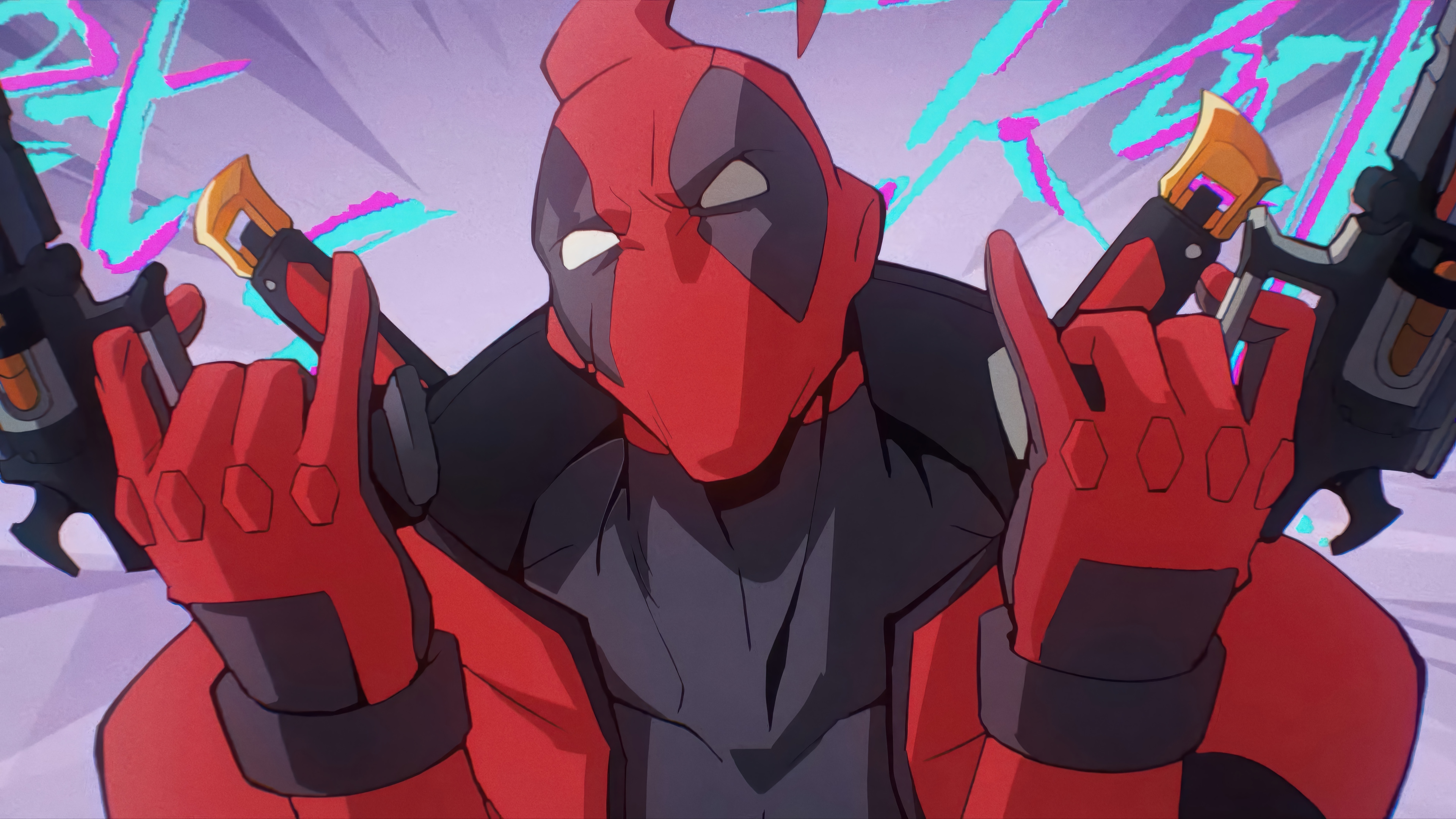 Deadpool with Guns in Marvel Rivals 4K HD Wallpaper