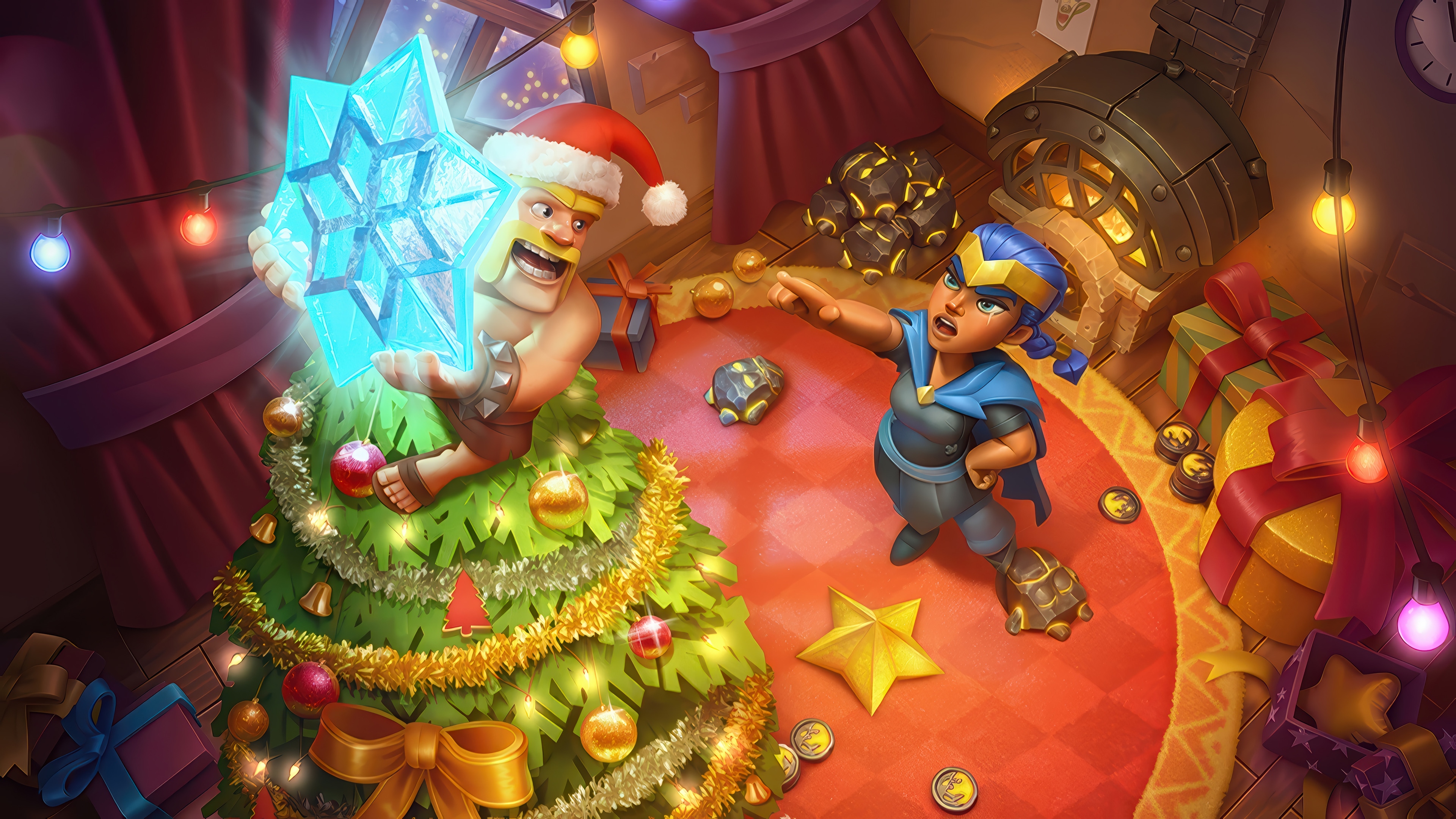 Clash of Clans Christmas Tree Decoration HD Wallpaper