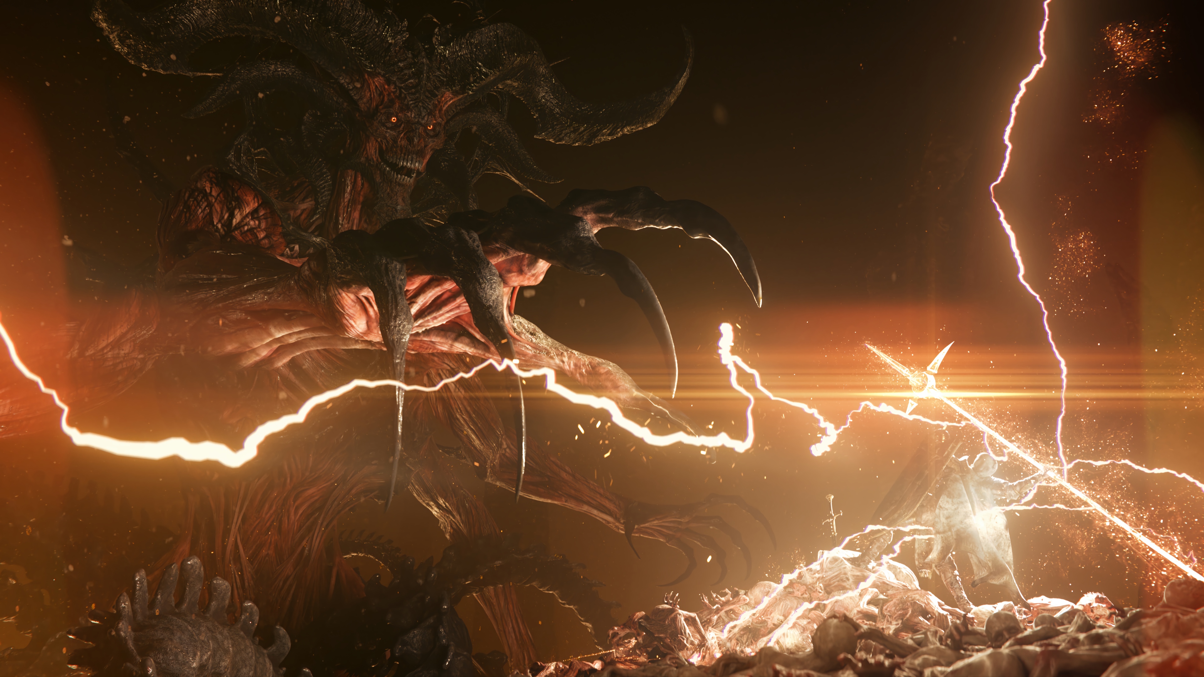 Mephisto and Paladin in Diablo IV 4K HD Wallpaper