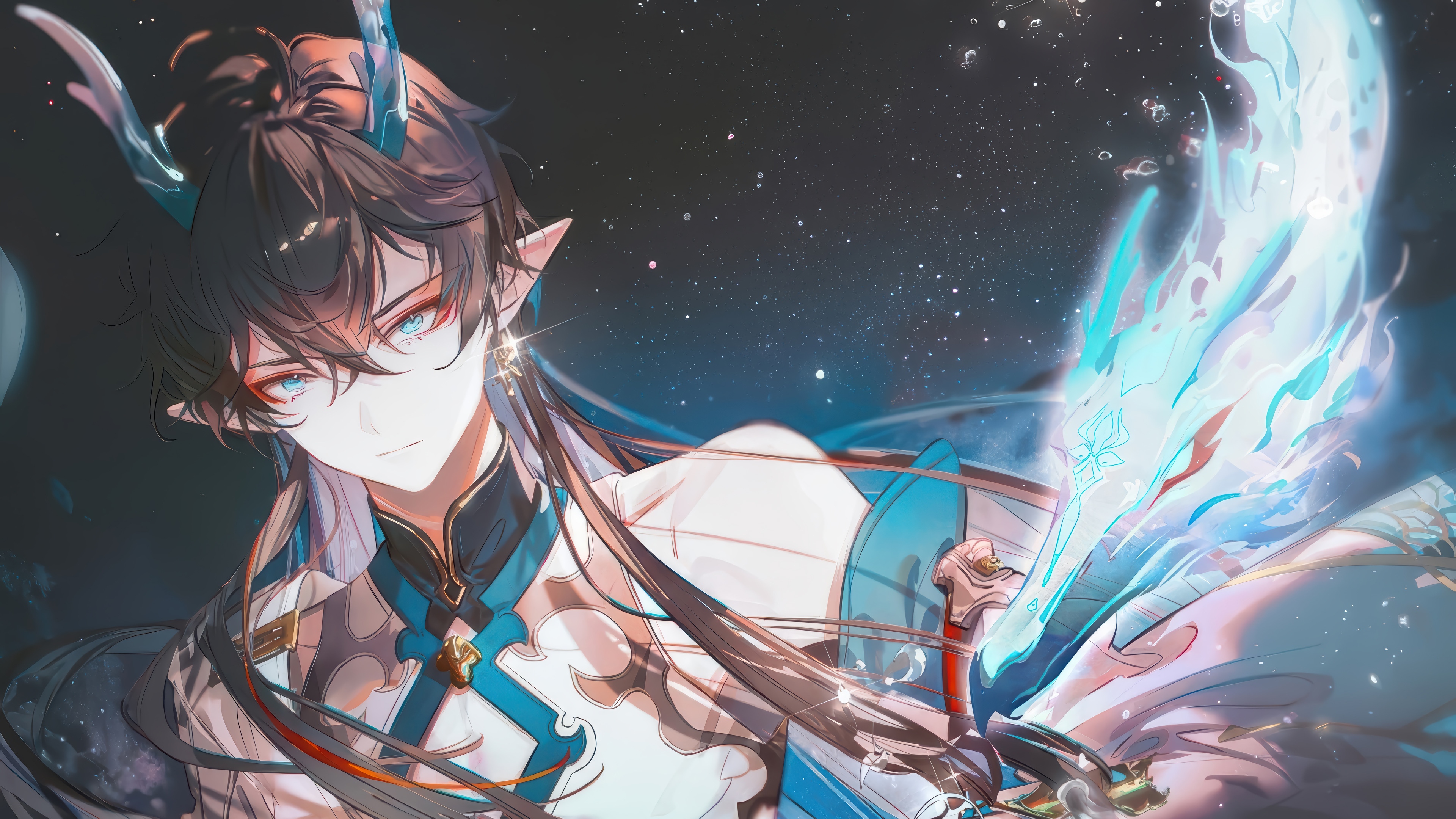 Dan Heng from Honkai: Star Rail with a glowing sword HD Wallpaper