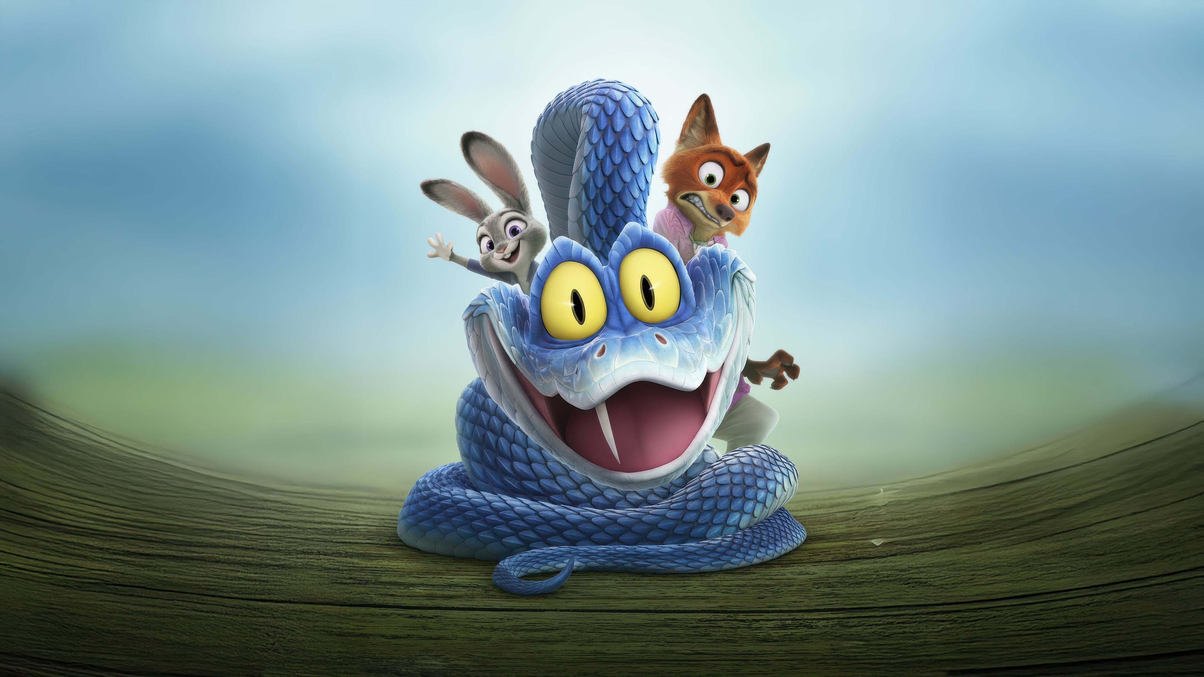 Zootopia 2 Judy Hopps Nick Wilde Gary De`Snake 4K HD Wallpaper
