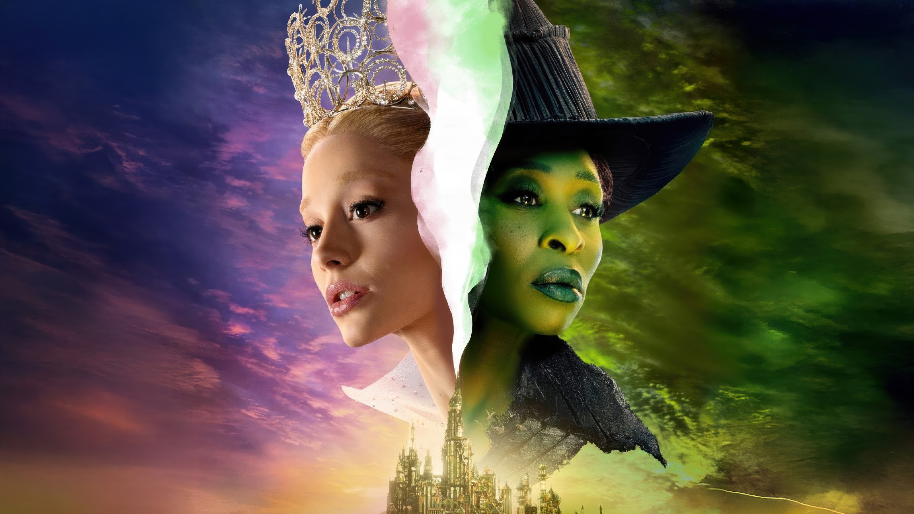 Wicked: Glinda and Elphaba 4K HD Wallpaper
