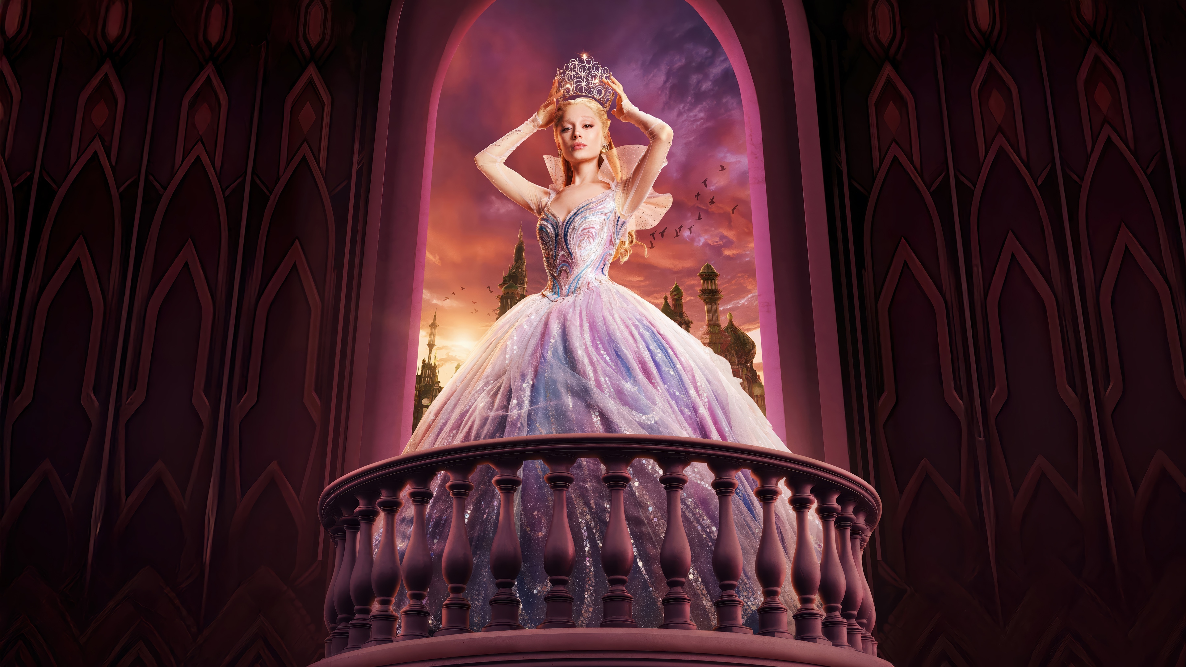 Glinda in a ballgown with a crown HD Wallpaper
