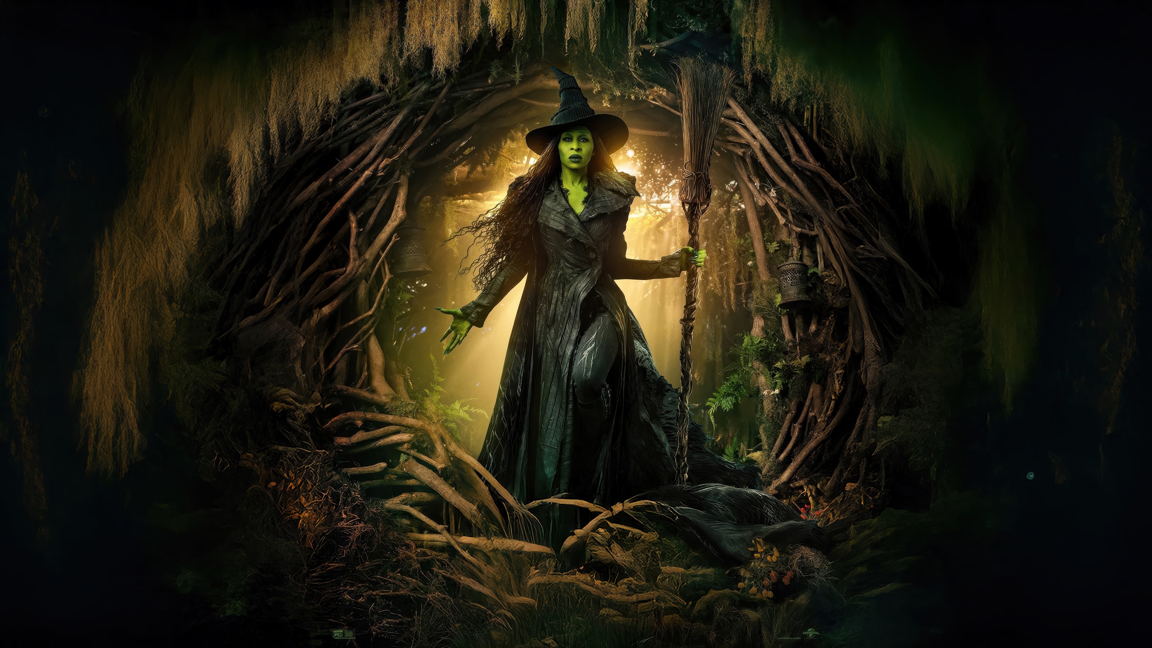Elphaba from Wicked in a forest setting HD Wallpaper