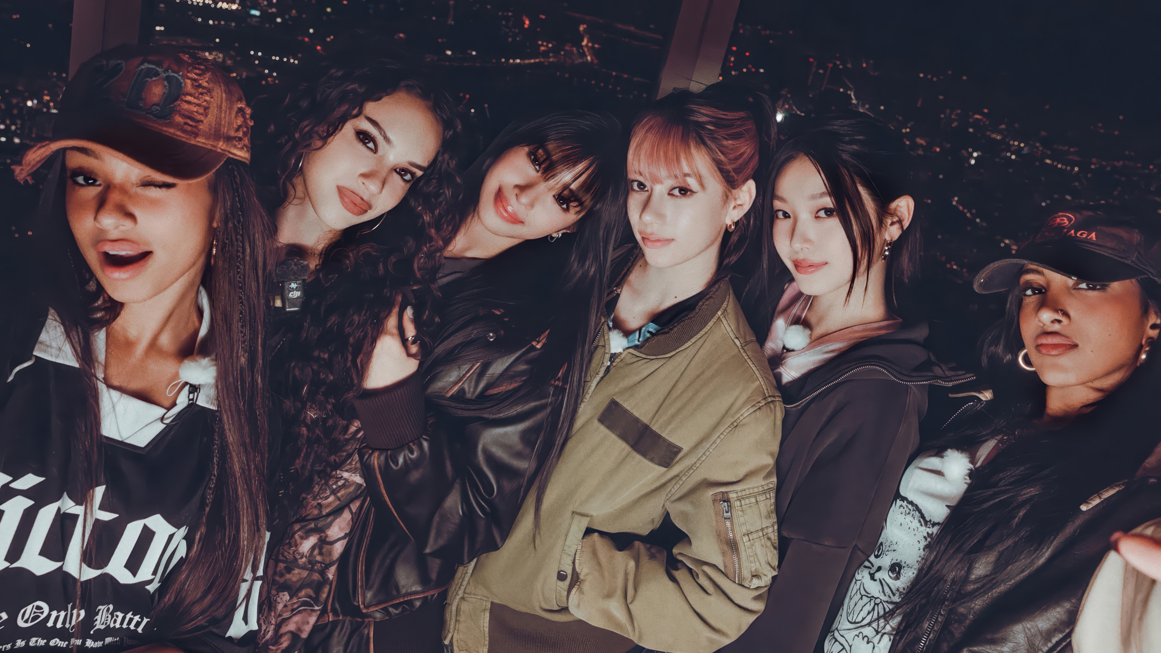 KATSEYE members posing for a photo HD Wallpaper