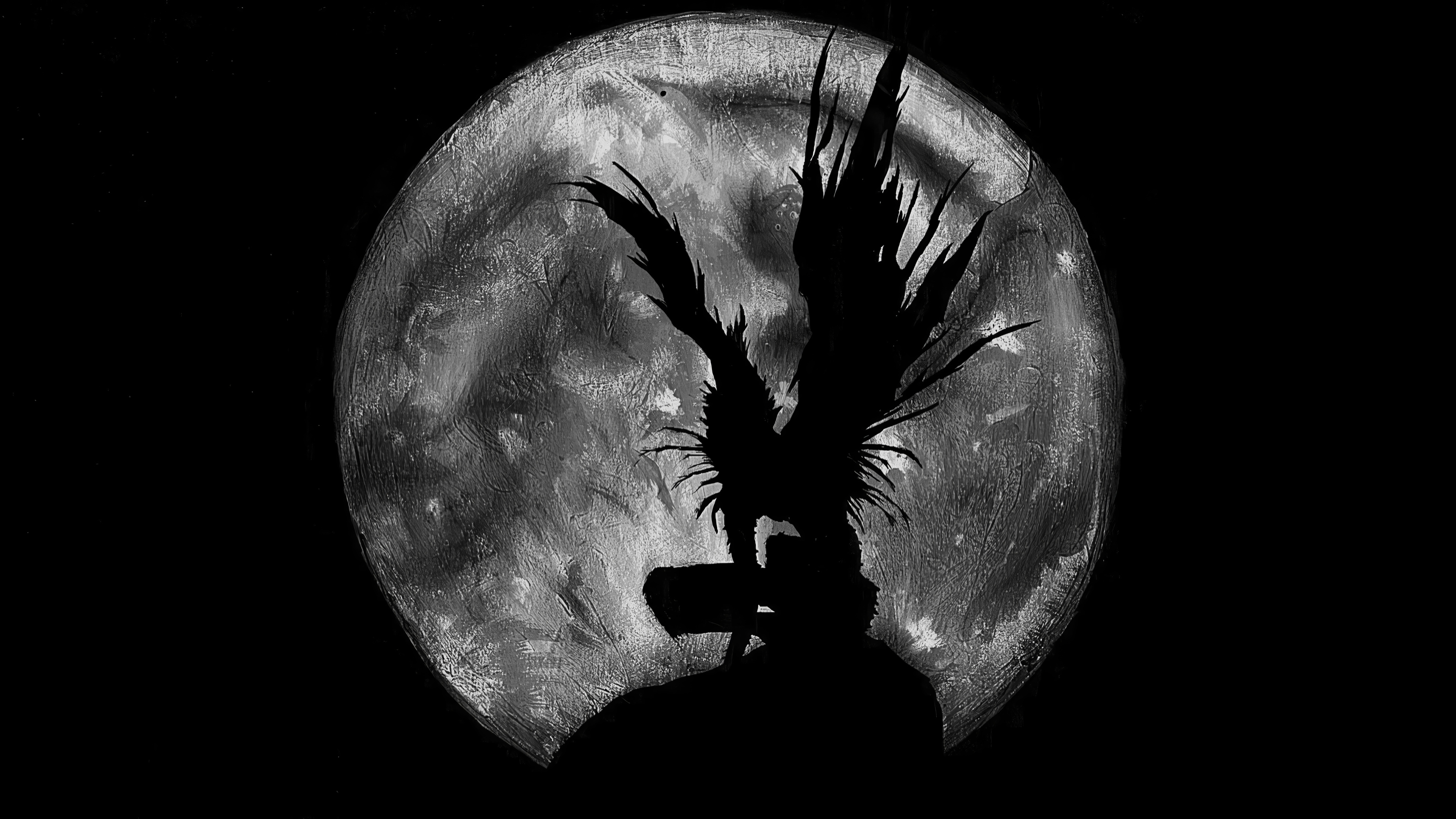 Ryuk from Death Note in front of the moon HD Wallpaper