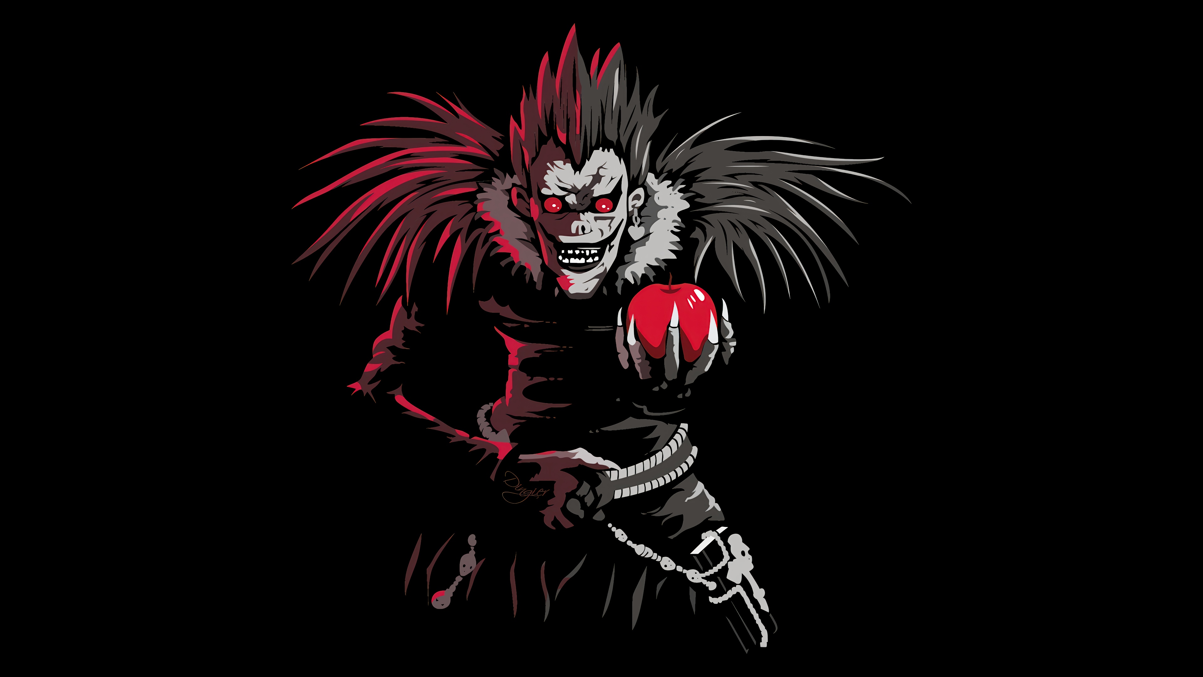 Ryuk from Death Note holding an apple HD Wallpaper