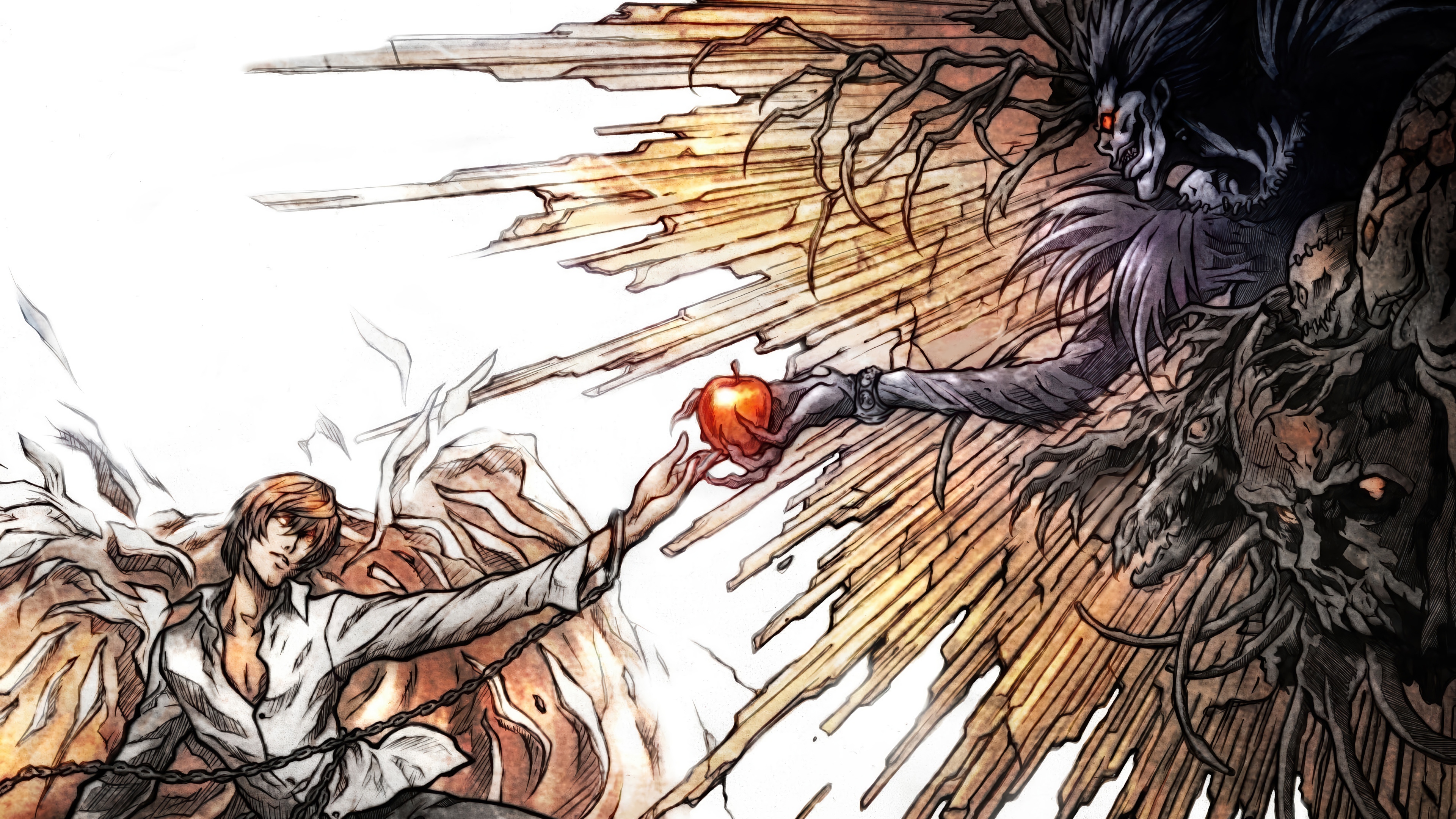 Light Yagami and Ryuk from Death Note HD Wallpaper