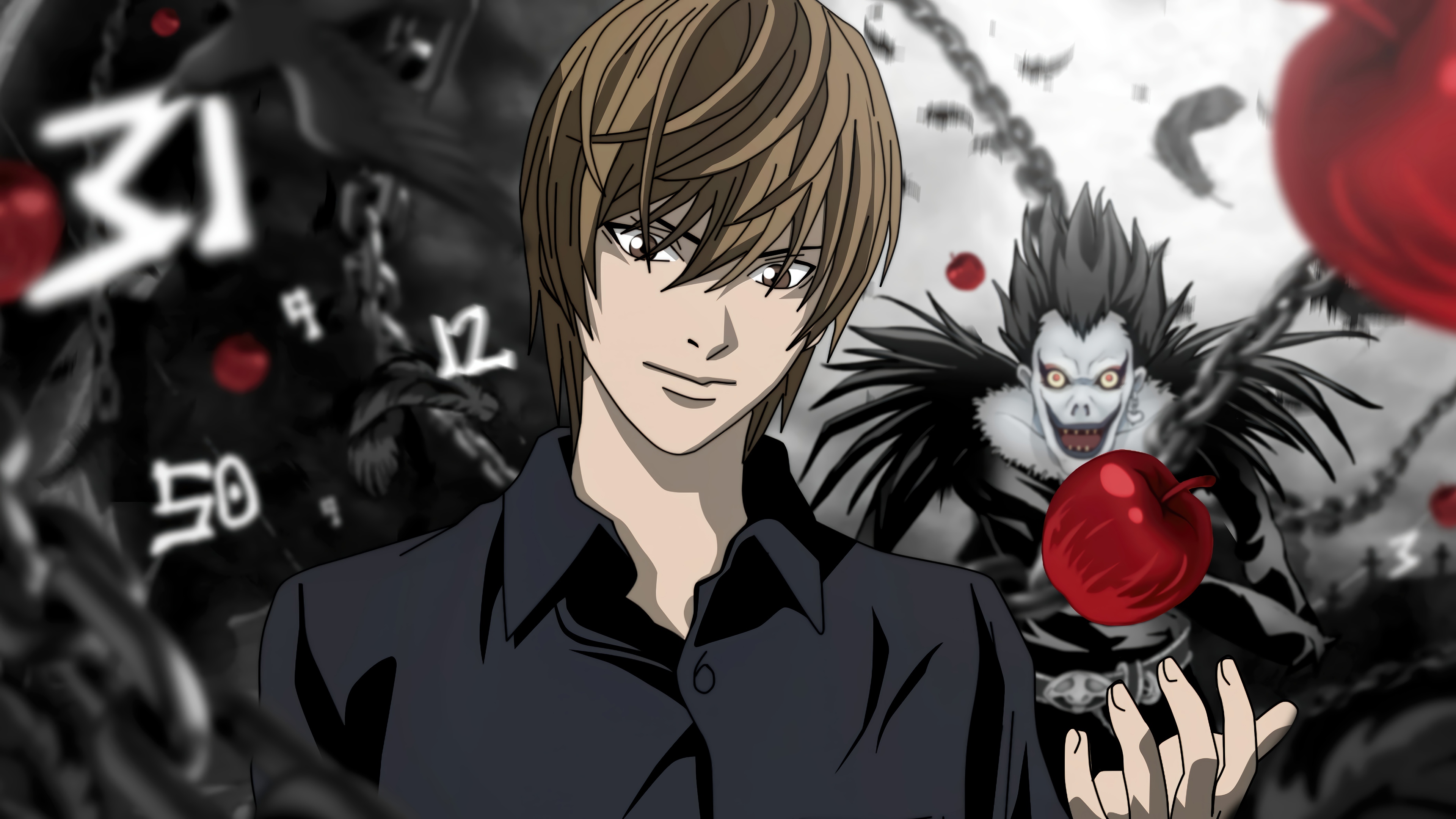 Light Yagami and Ryuk from Death Note 4K HD Wallpaper