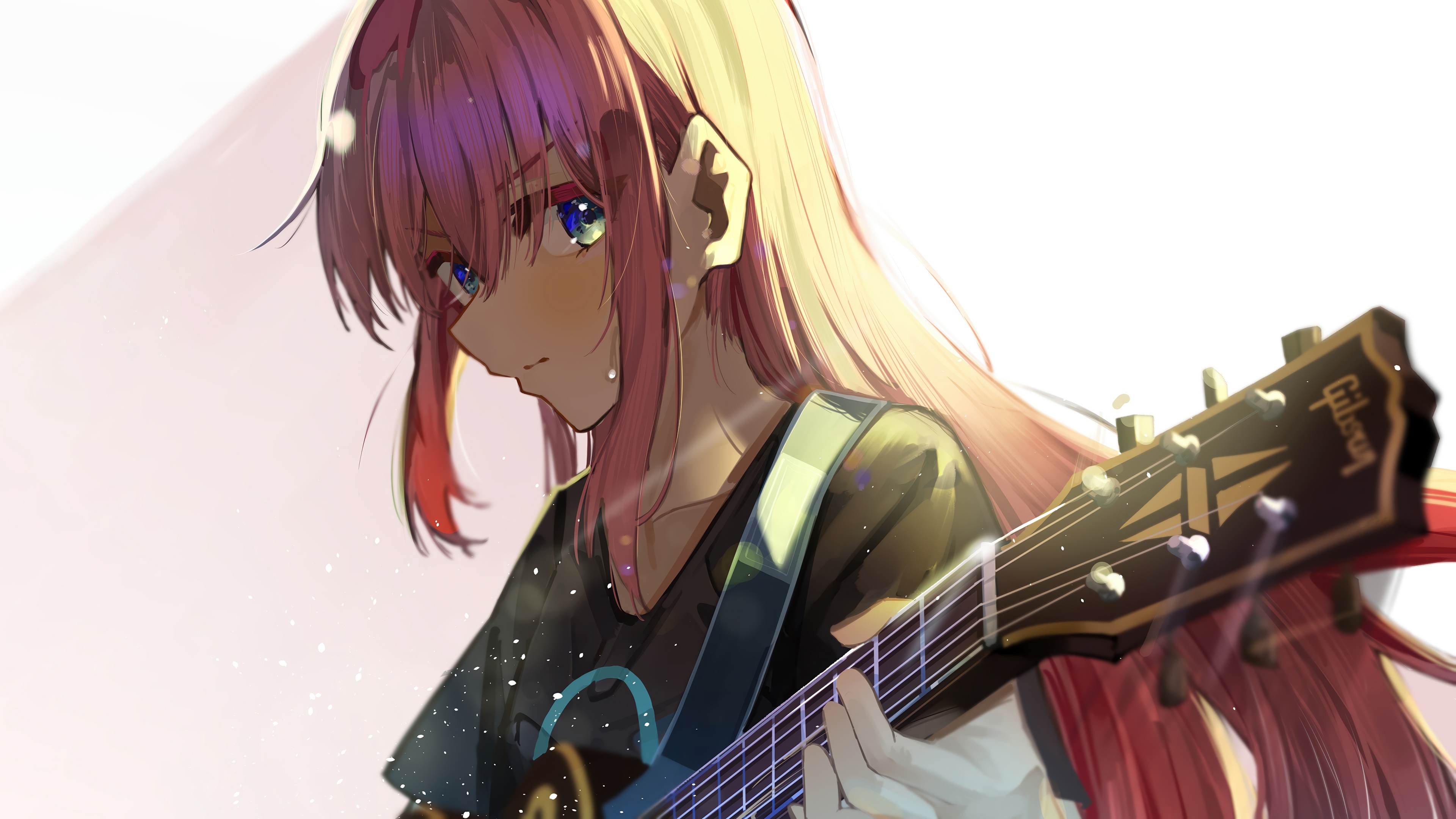 Hitori Gotoh playing a guitar HD Wallpaper