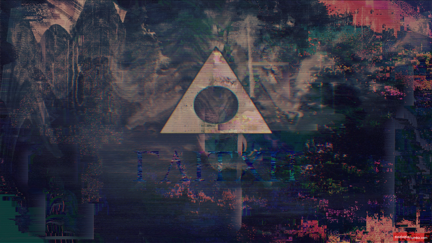 glitch art webpunk abstract triangle HD Wallpaper