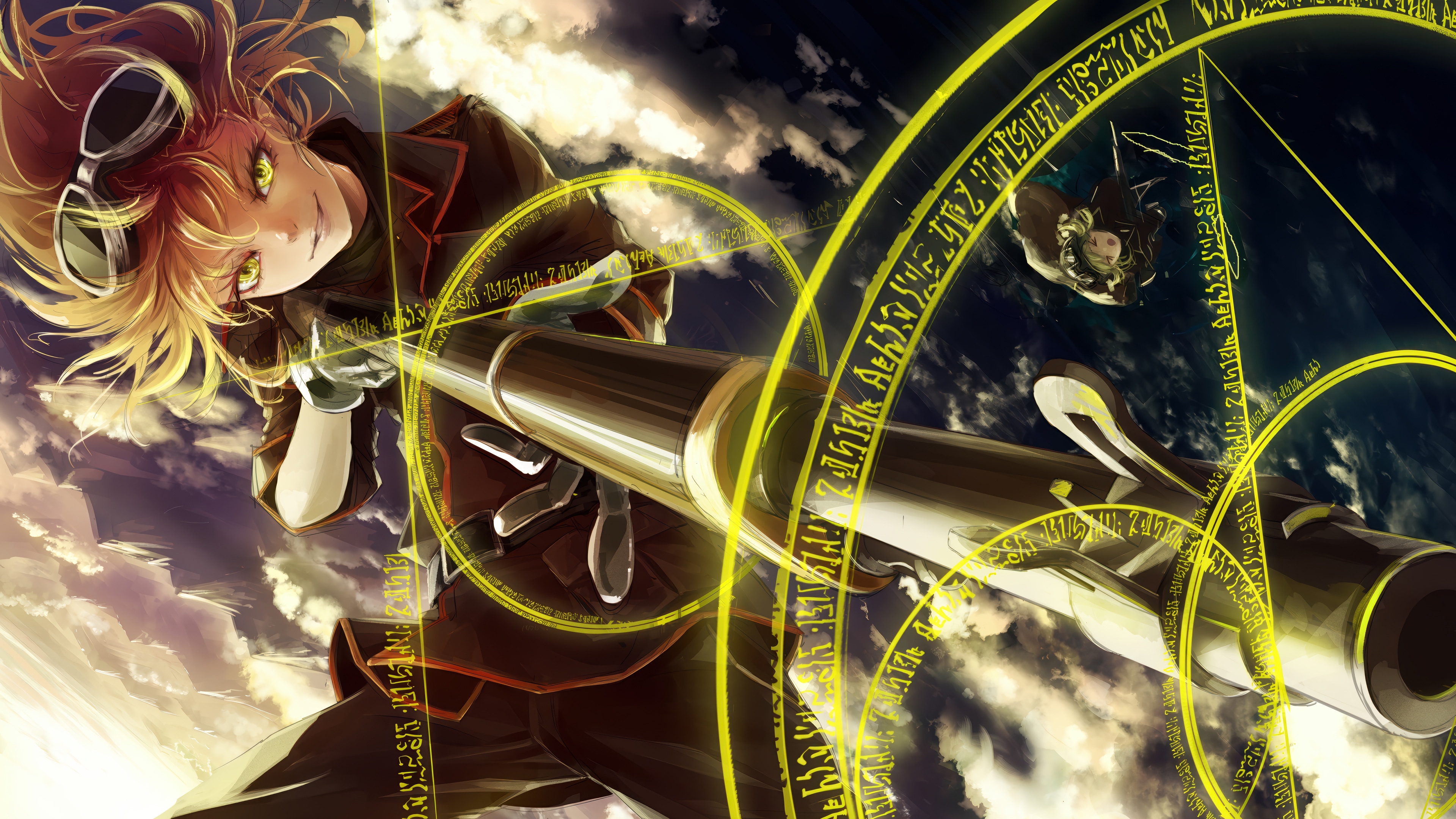 Tanya von Degurechaff with a Rifle and Magic Circles HD Wallpaper