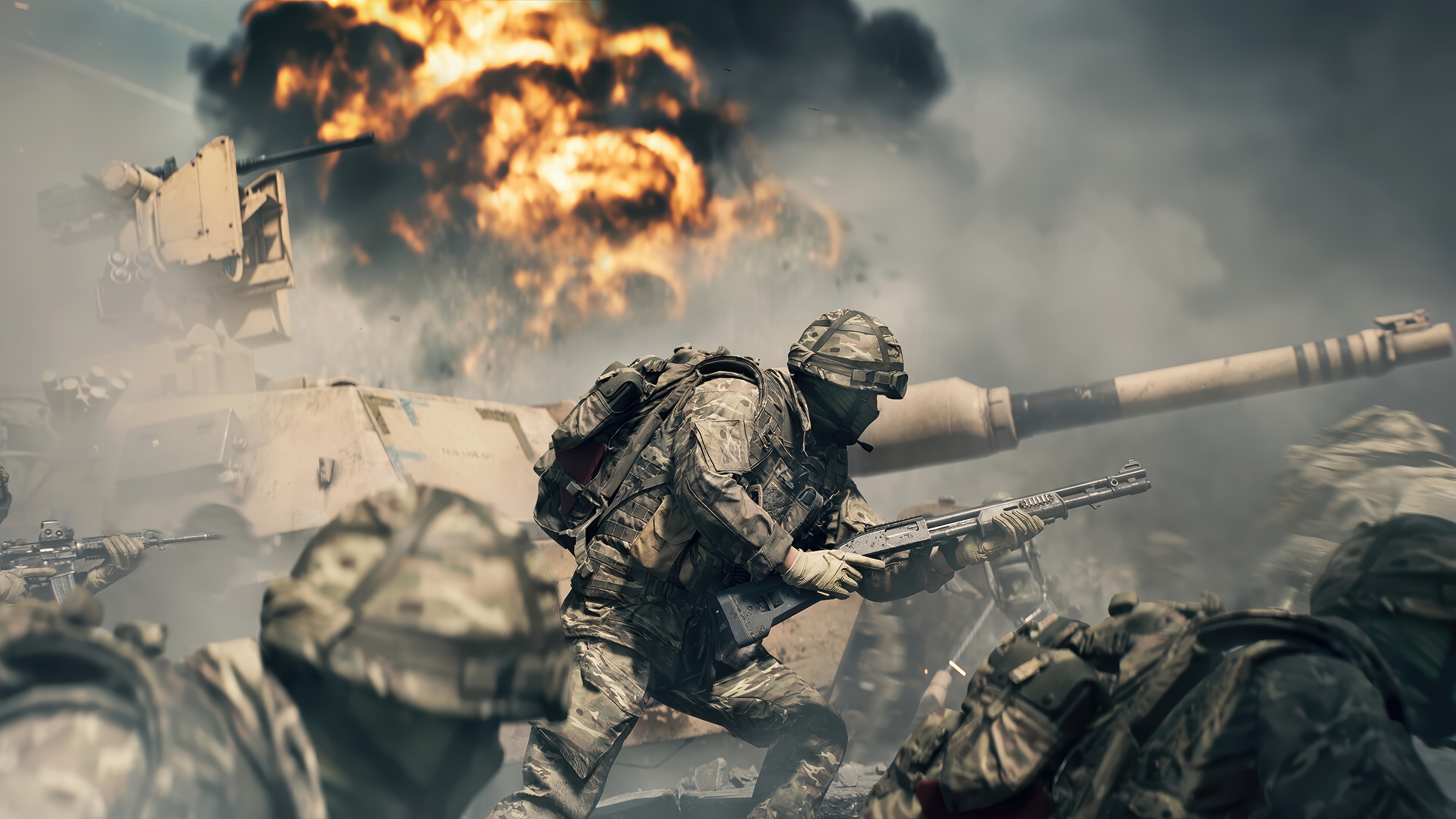 Battlefield 6 Soldiers and Tank in Combat 4K HD Wallpaper