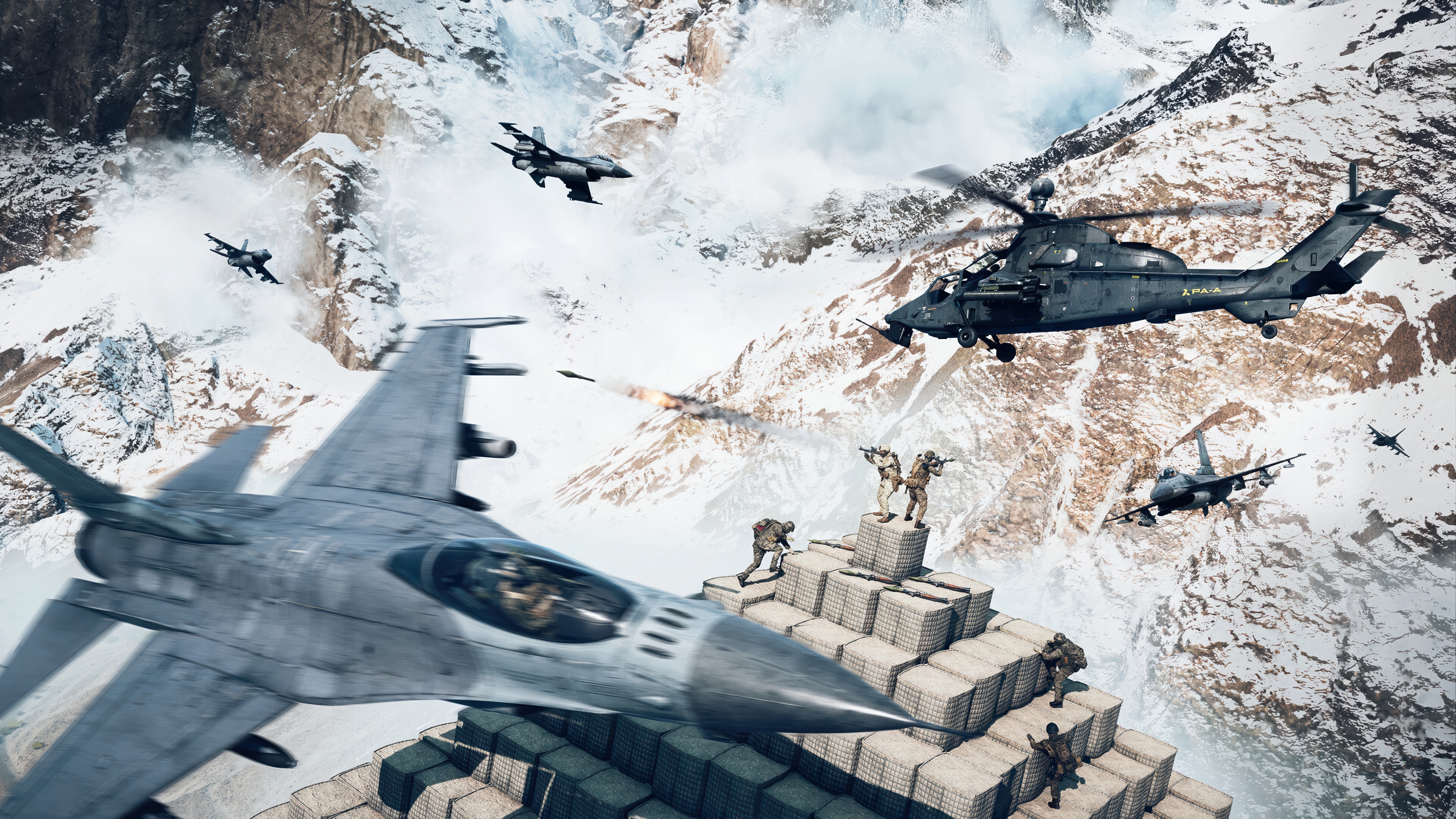 Battlefield 6 Aircraft Dogfight in Mountains 4K HD Wallpaper