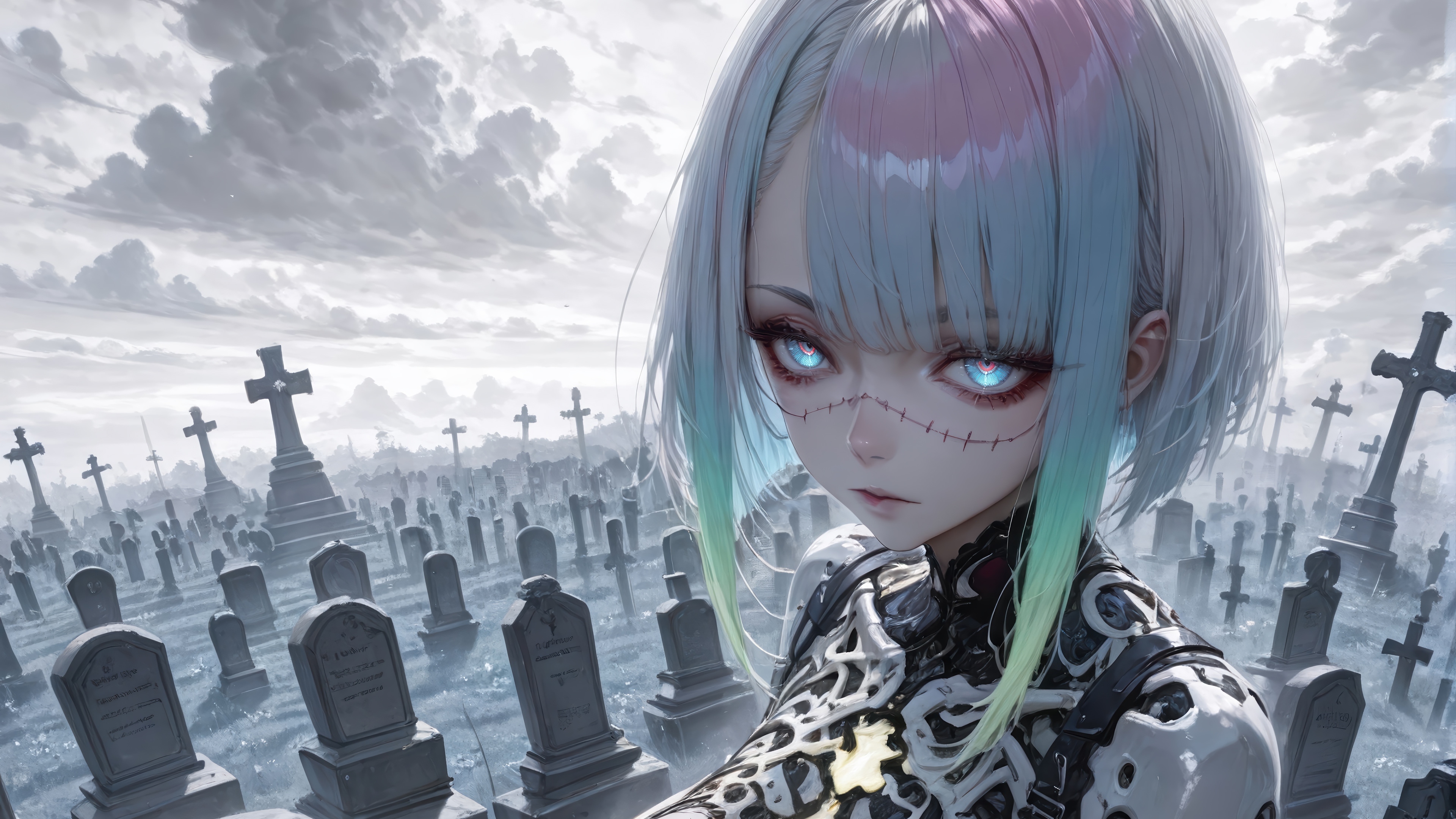 Lucyna Kushinada in a Graveyard 4K HD Wallpaper