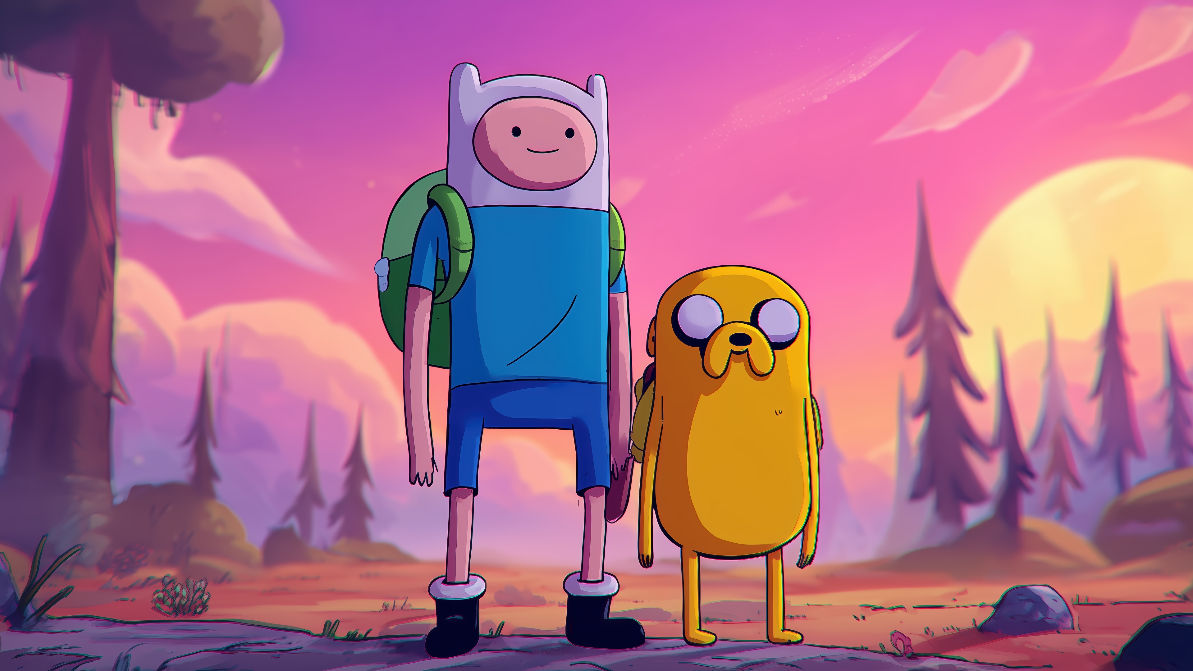 Adventure Time Finn and Jake 4K HD Wallpaper