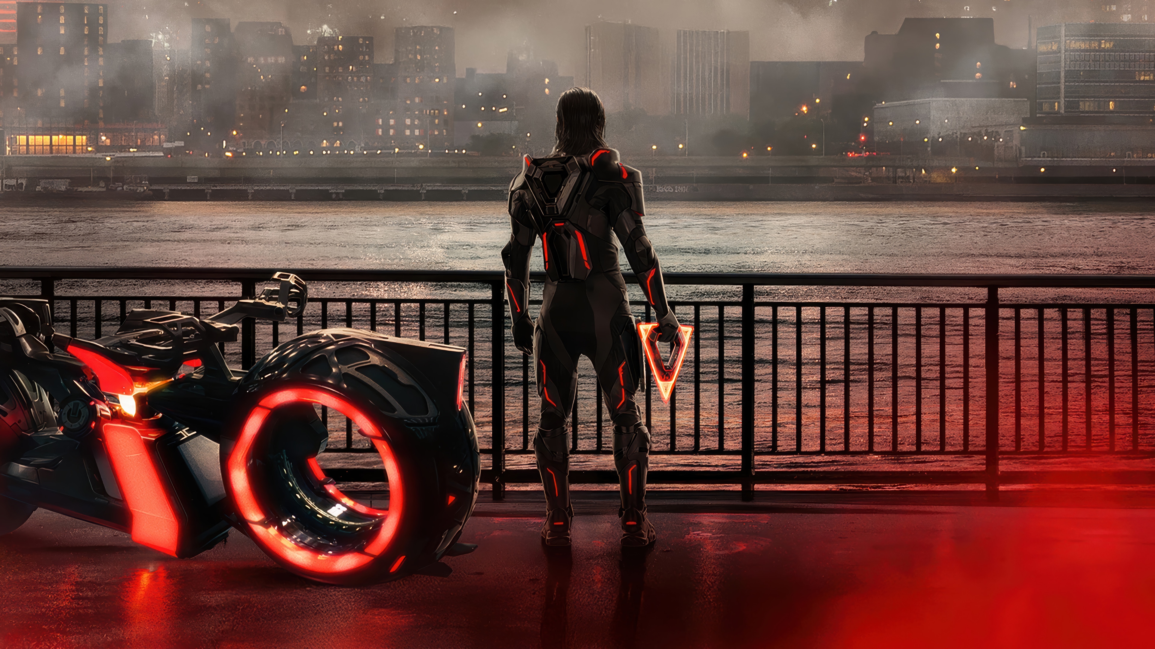 Tron: Ares Light Cycle and Rider 4K HD Wallpaper